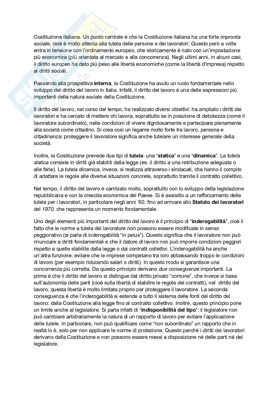 Diritto del lavoro e sindacale Pag. 2