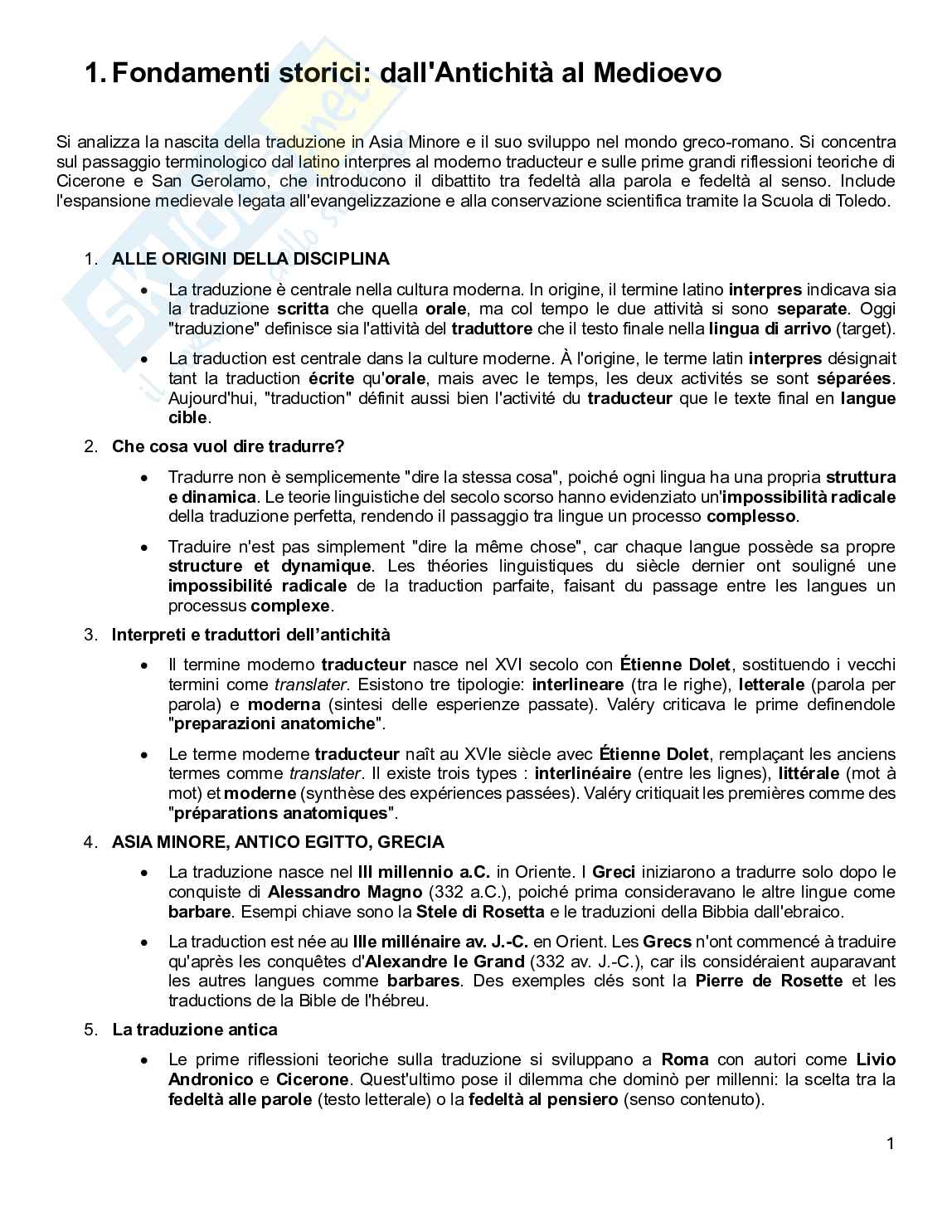 Lingua e Traduzione Francese 2: moduli 49-96 Pag. 1