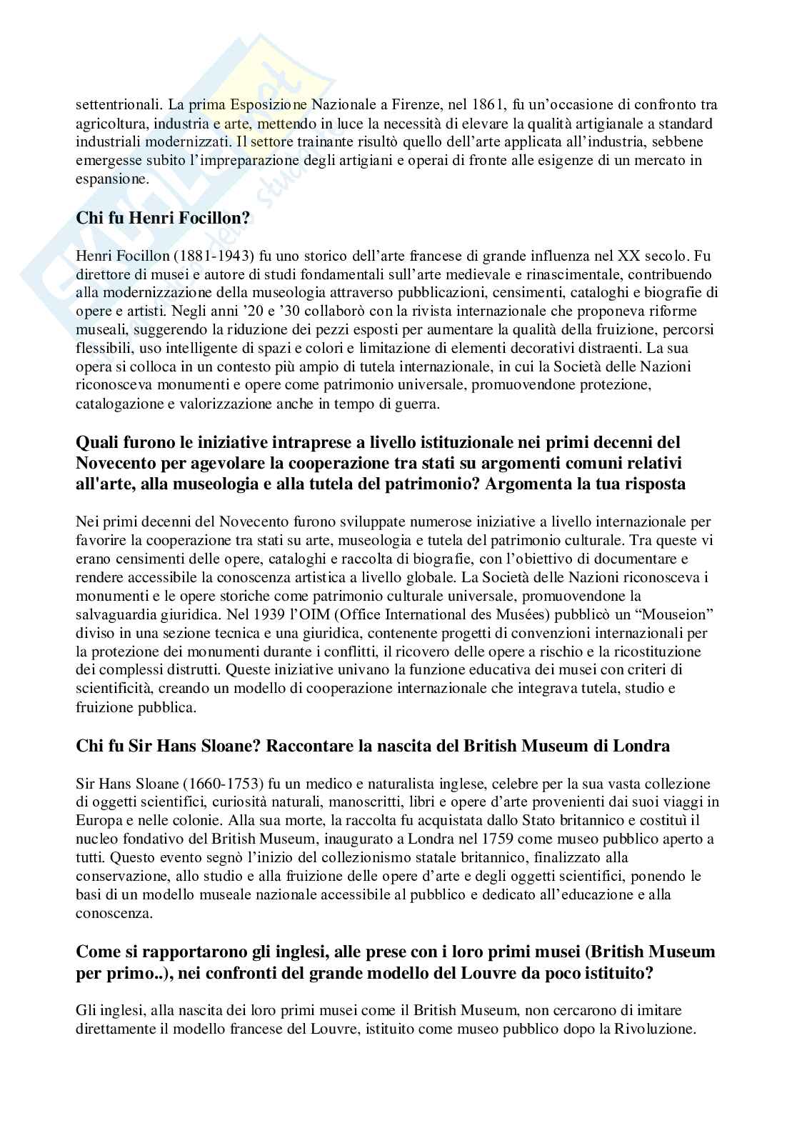 Risposte domande aperte Museologia, tecnica e storia del restauro, aggiornate 2026  Pag. 11