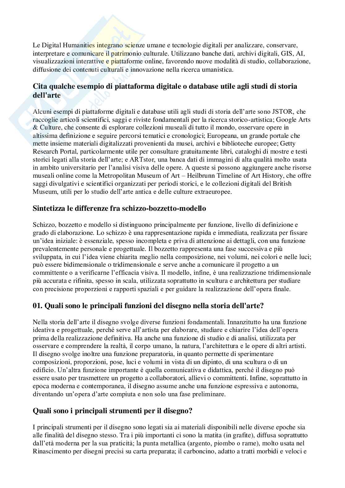 Risposte domande aperte Museologia, tecnica e storia del restauro, aggiornate 2026  Pag. 16