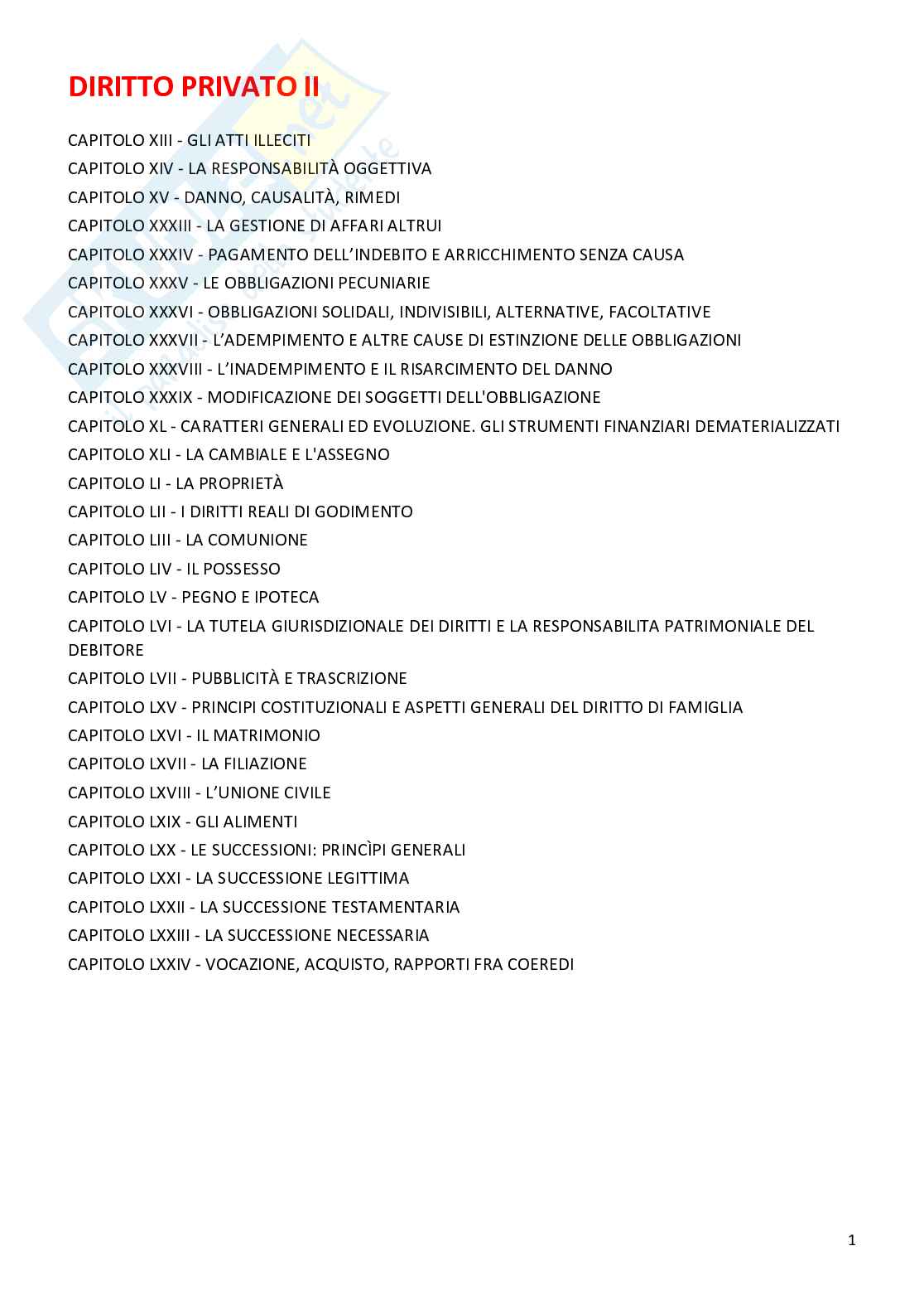 Riassunto esame Istituzioni di diritto privato, Prof. Castelli Laura, libro consigliato Istituzioni di diritto privato , Trimarchi  Pag. 1