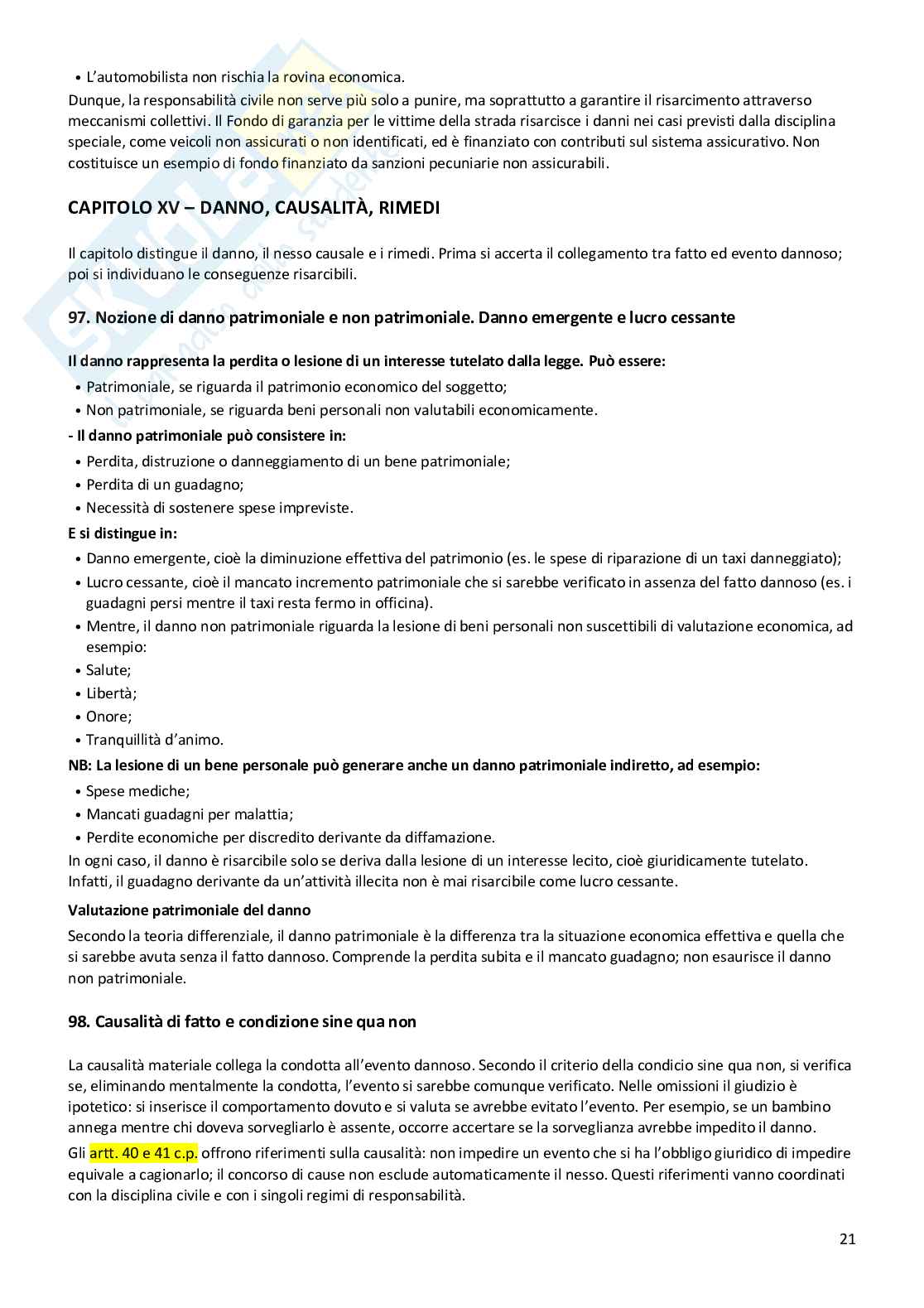 Riassunto esame Istituzioni di diritto privato, Prof. Castelli Laura, libro consigliato Istituzioni di diritto privato , Trimarchi  Pag. 21
