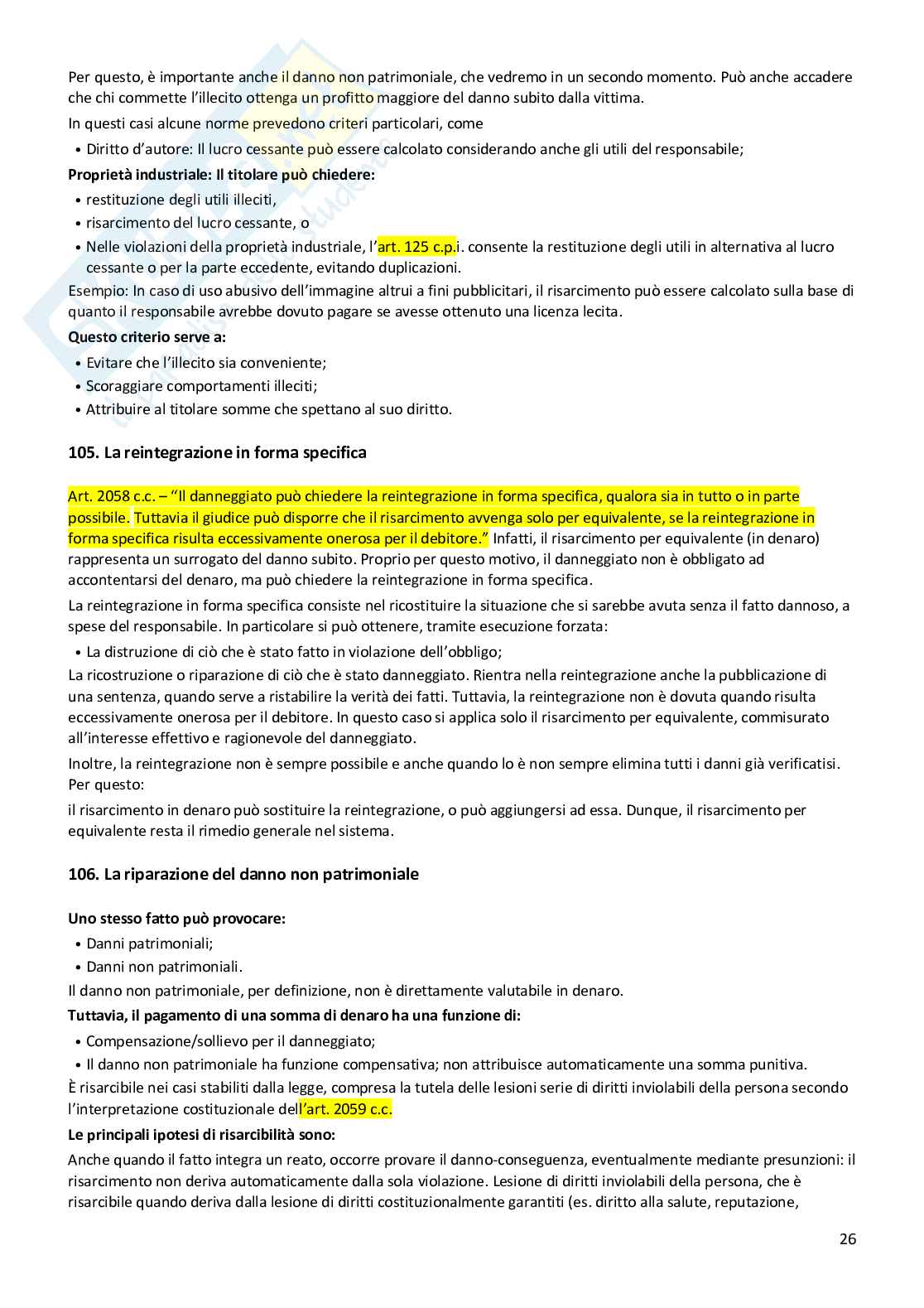Riassunto esame Istituzioni di diritto privato, Prof. Castelli Laura, libro consigliato Istituzioni di diritto privato , Trimarchi  Pag. 26