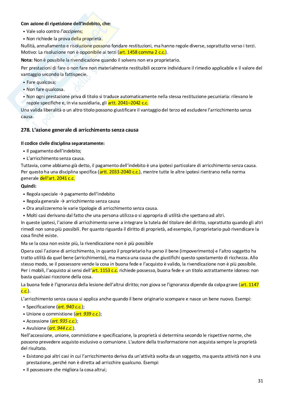 Riassunto esame Istituzioni di diritto privato, Prof. Castelli Laura, libro consigliato Istituzioni di diritto privato , Trimarchi  Pag. 31