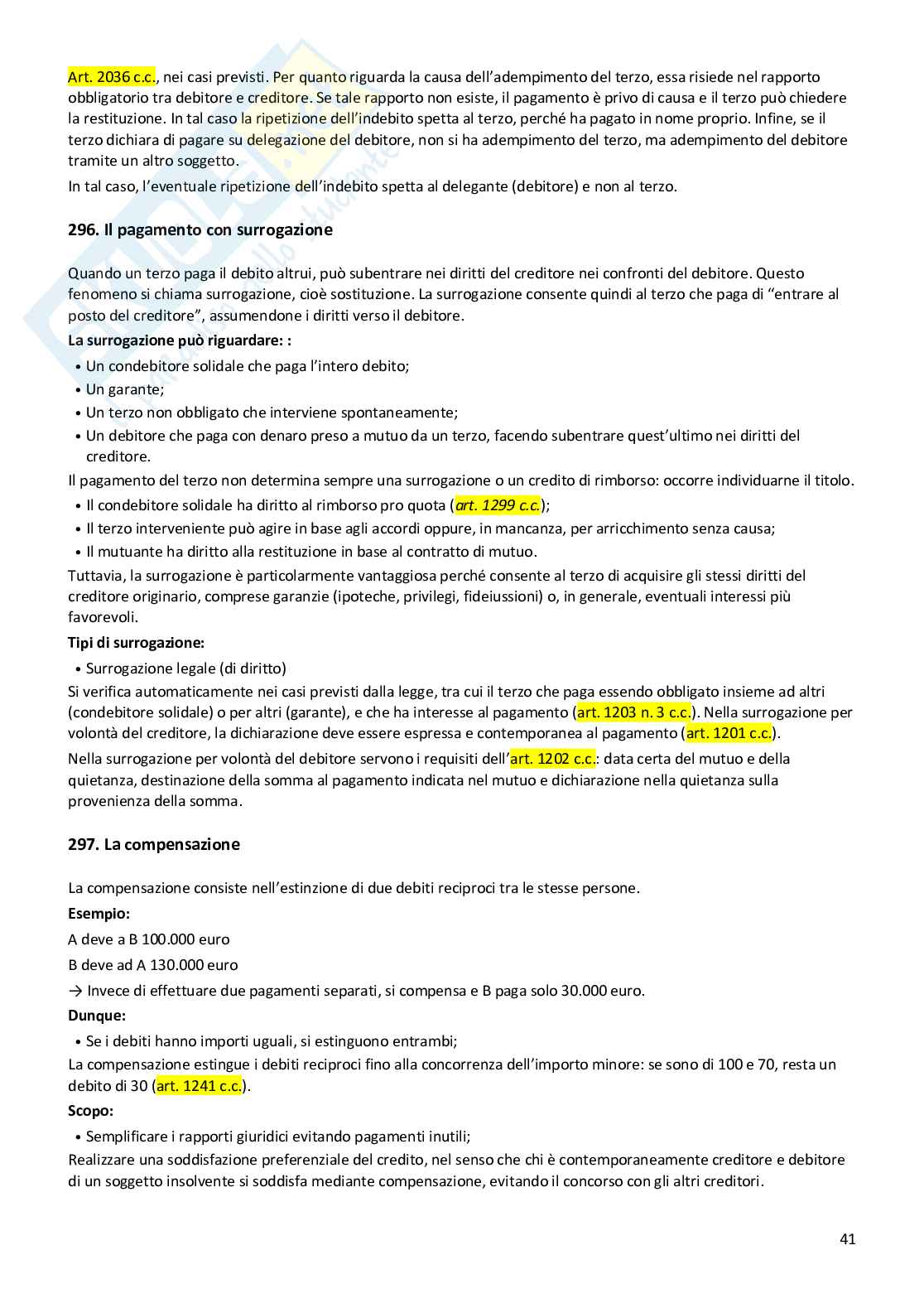 Riassunto esame Istituzioni di diritto privato, Prof. Castelli Laura, libro consigliato Istituzioni di diritto privato , Trimarchi  Pag. 41