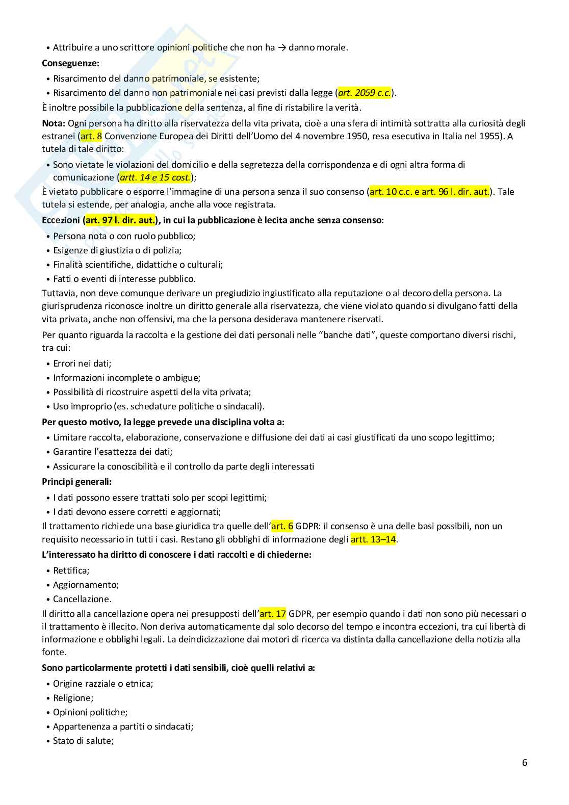 Riassunto esame Istituzioni di diritto privato, Prof. Castelli Laura, libro consigliato Istituzioni di diritto privato , Trimarchi  Pag. 6
