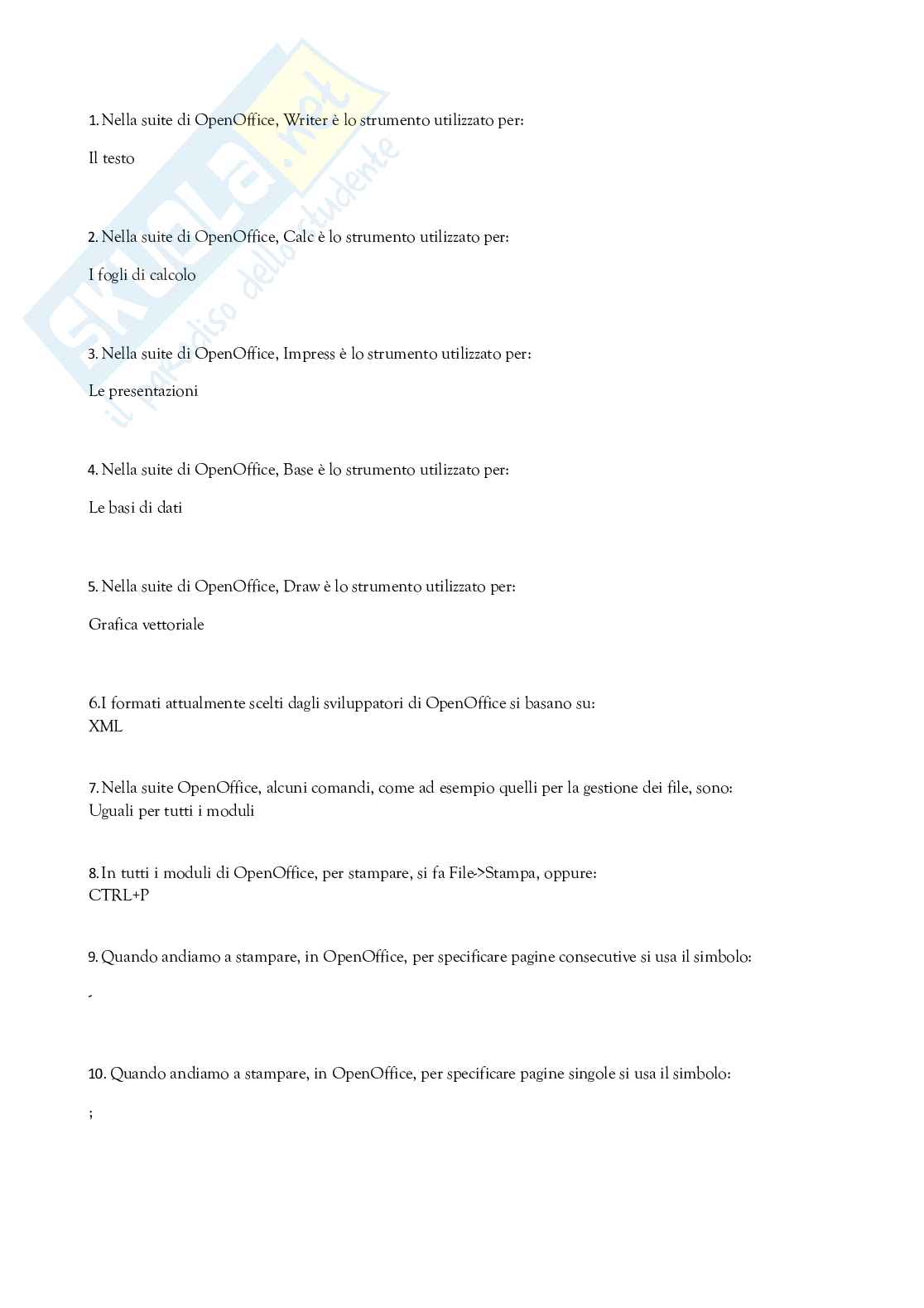 Banca dati Informatica ed Open Office Pag. 2