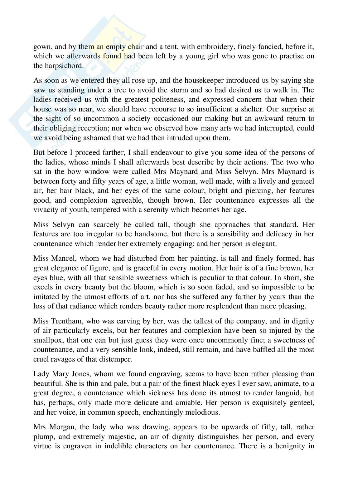 Riassunto esame Letteratura inglese, Prof. Bottone Maria Grazia, libro consigliato Norton Antology, Norton Pag. 6