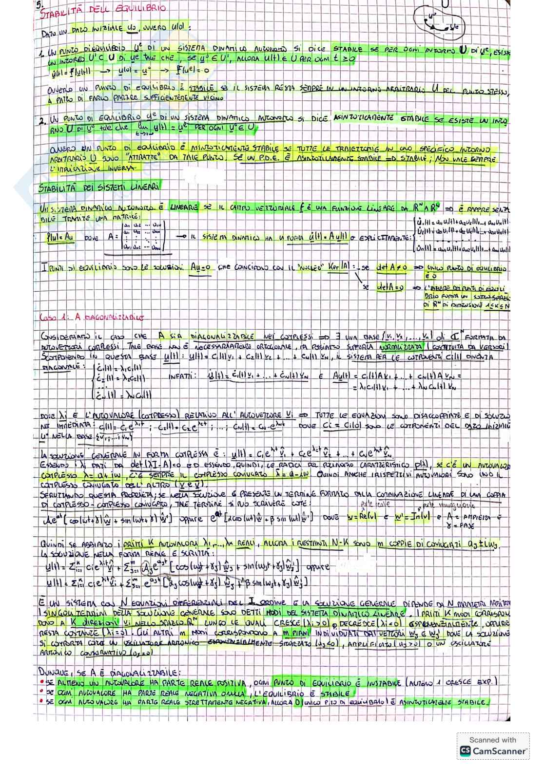 Appunti di Meccanica razionale sulla stabilità dell'equilibrio  Pag. 1