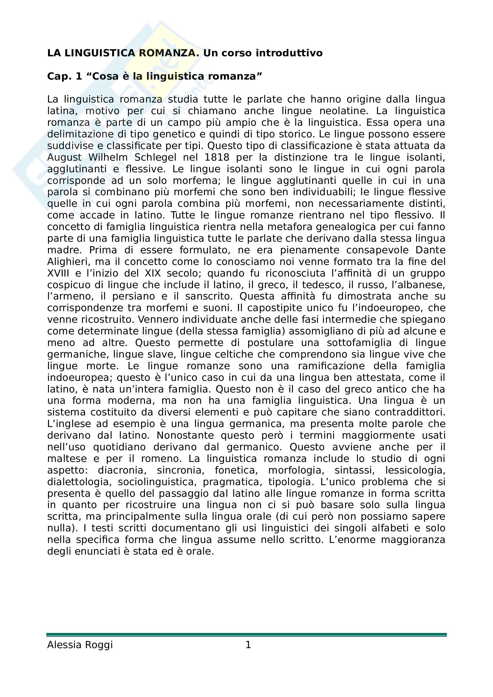 Fondamenti di filologia e linguistica romanza Pag. 1