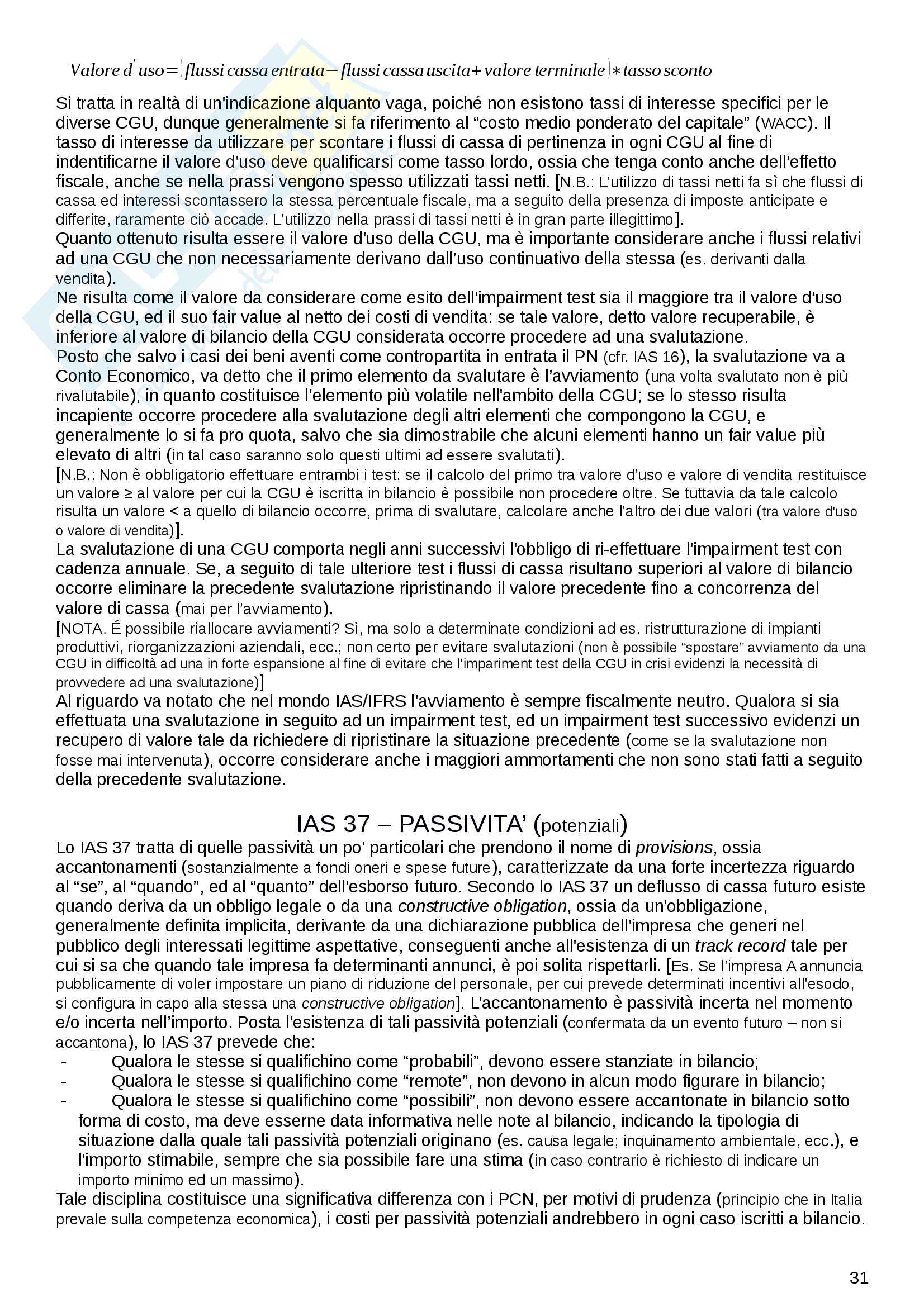 Riassunto esame Metodologie e determinazioni quantitative d'azienda (International accounting), prof. Giussani, libro consigliato "Introduzione ai principi contabili internazionali", Giussani Pag. 31