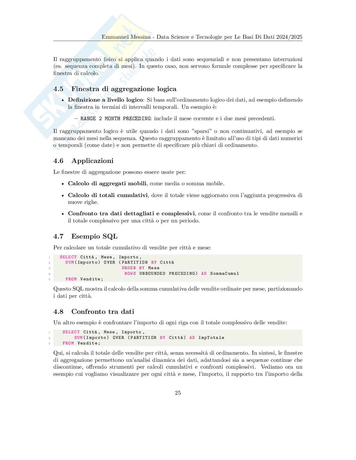 Data Science e tecnologie per le basi di dati - Appunti completi (Data Warehouse, Data Mining, DBMS, NoSQL) Pag. 26