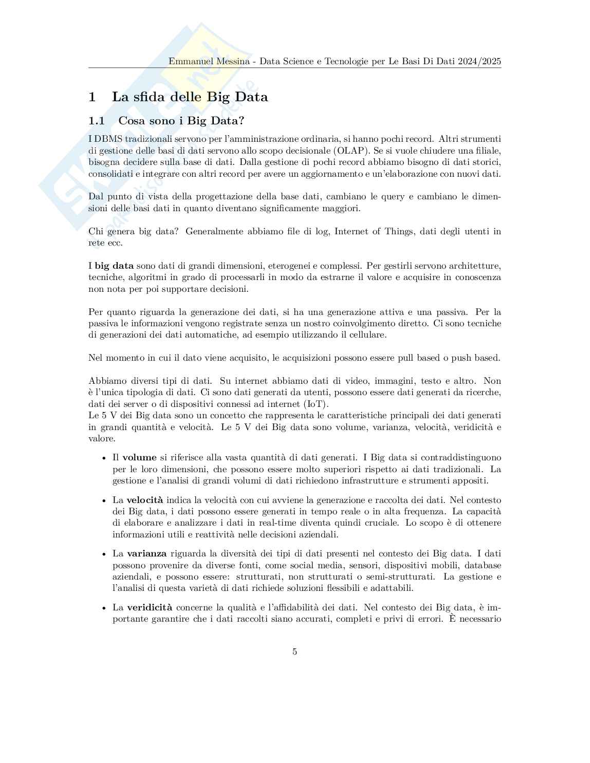 Data Science e tecnologie per le basi di dati - Appunti completi (Data Warehouse, Data Mining, DBMS, NoSQL) Pag. 6