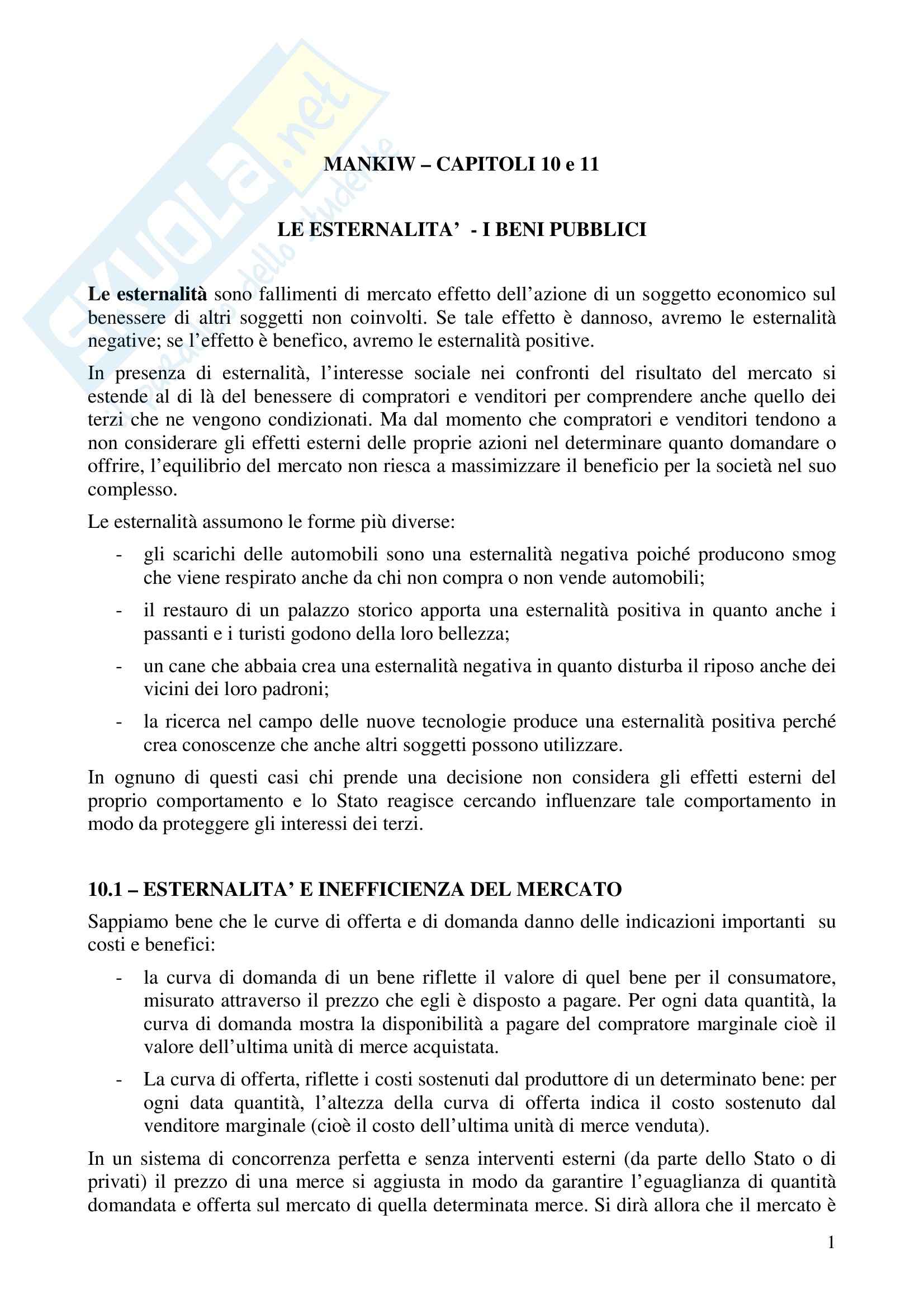 Economia politica - le esternalità Pag. 1