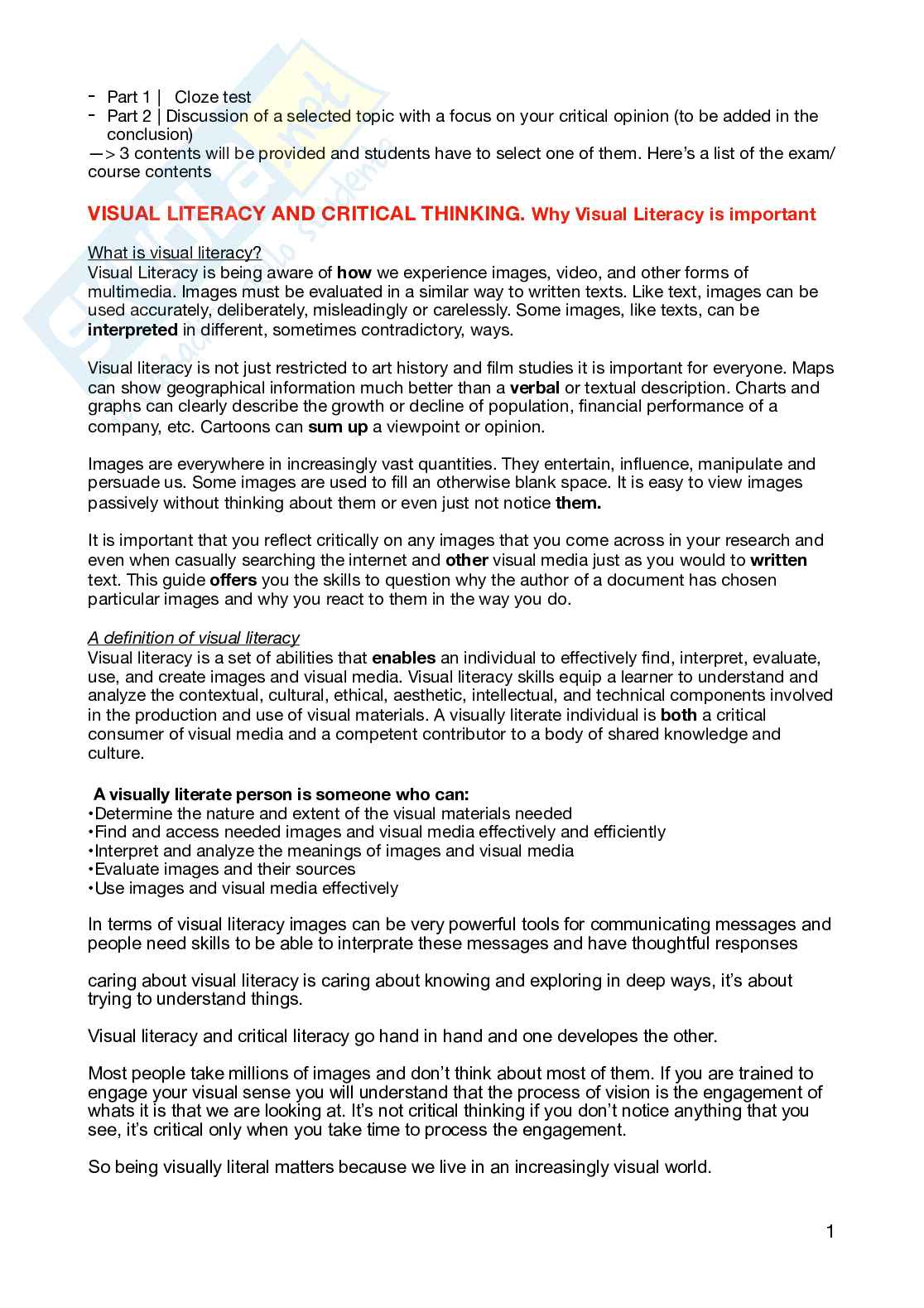 Appunti per l'esame di English for digital & graphic design  Pag. 1