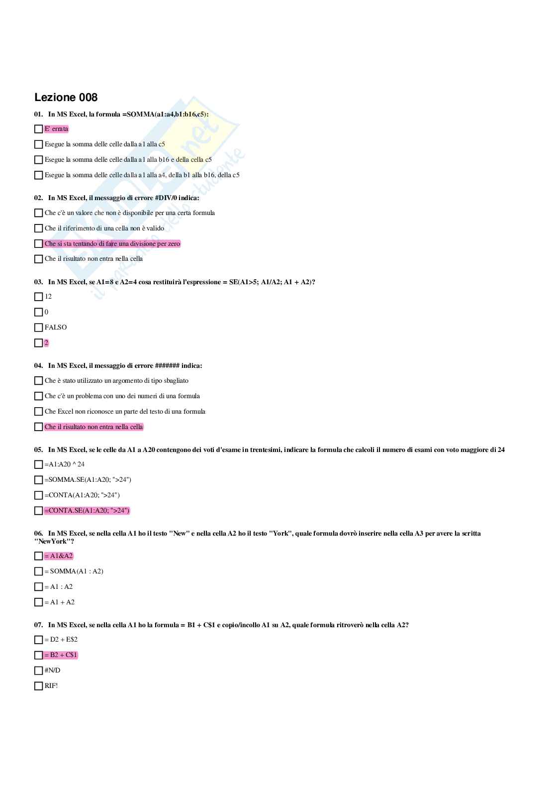 Paniere Informatica (2026) - Risposte multiple corrette Pag. 16