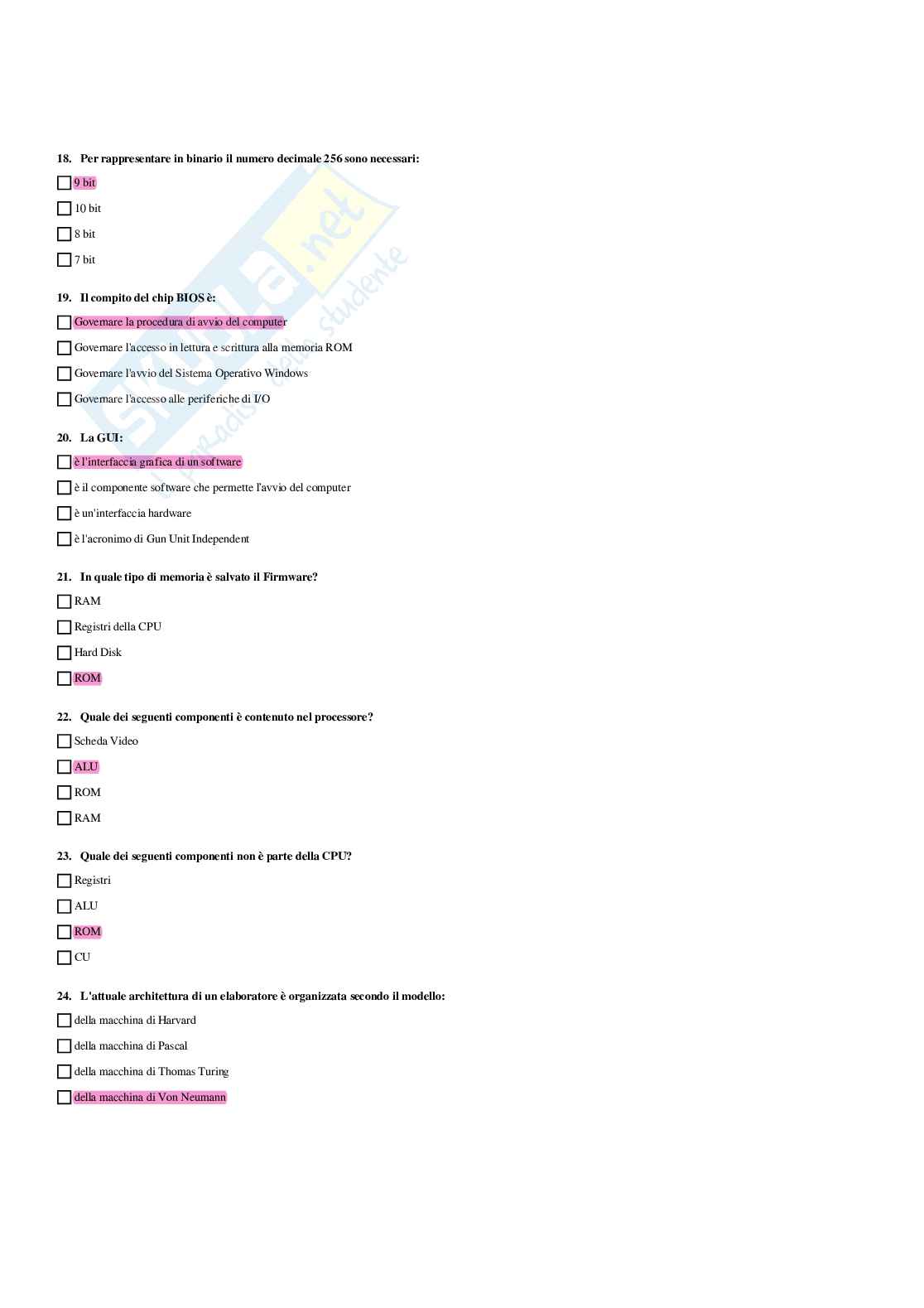 Paniere Informatica (2026) - Risposte multiple corrette Pag. 6