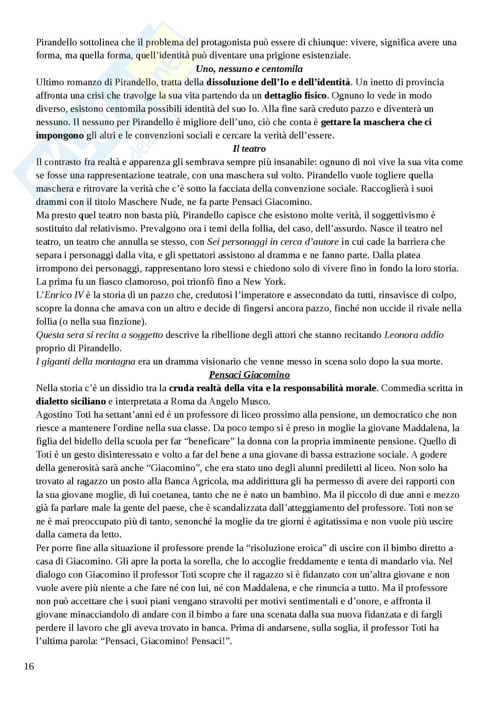Riassunto esame Letteratura Italiana con Elementi di Lingua, prof. Lezza, libro consigliato Piccola Storia della Letteratura Italiana, Lecce Pag. 16