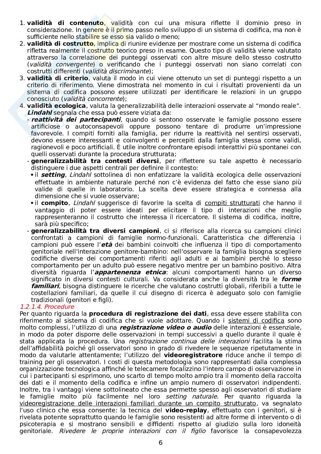 Riassunto esame Metodi di valutazione in contesti relazionali, Prof. Miragoli Sarah, libro consigliato Osservare, valutare e sostenere la relazione genitori-figli: Il Lausanne Trilogue Play clinico, Malagoli Togliatti, M., Mazzoni, S Pag. 6