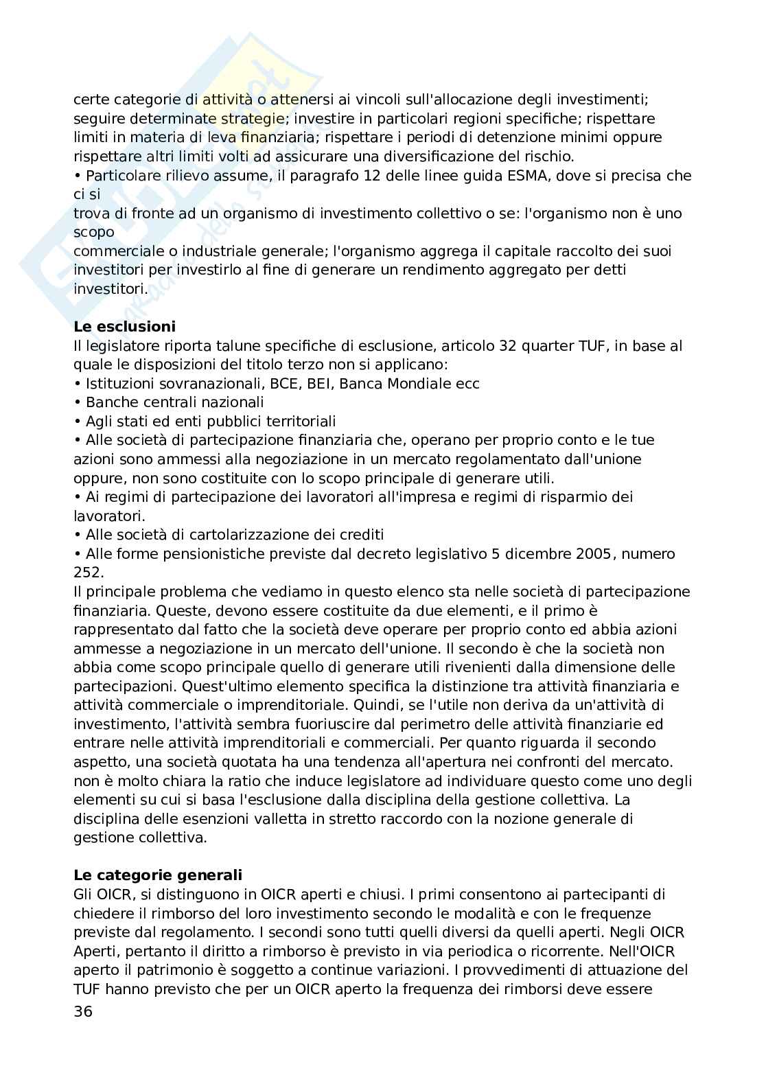 Diritto degli emittenti e degli intermediari finanziari Pag. 36