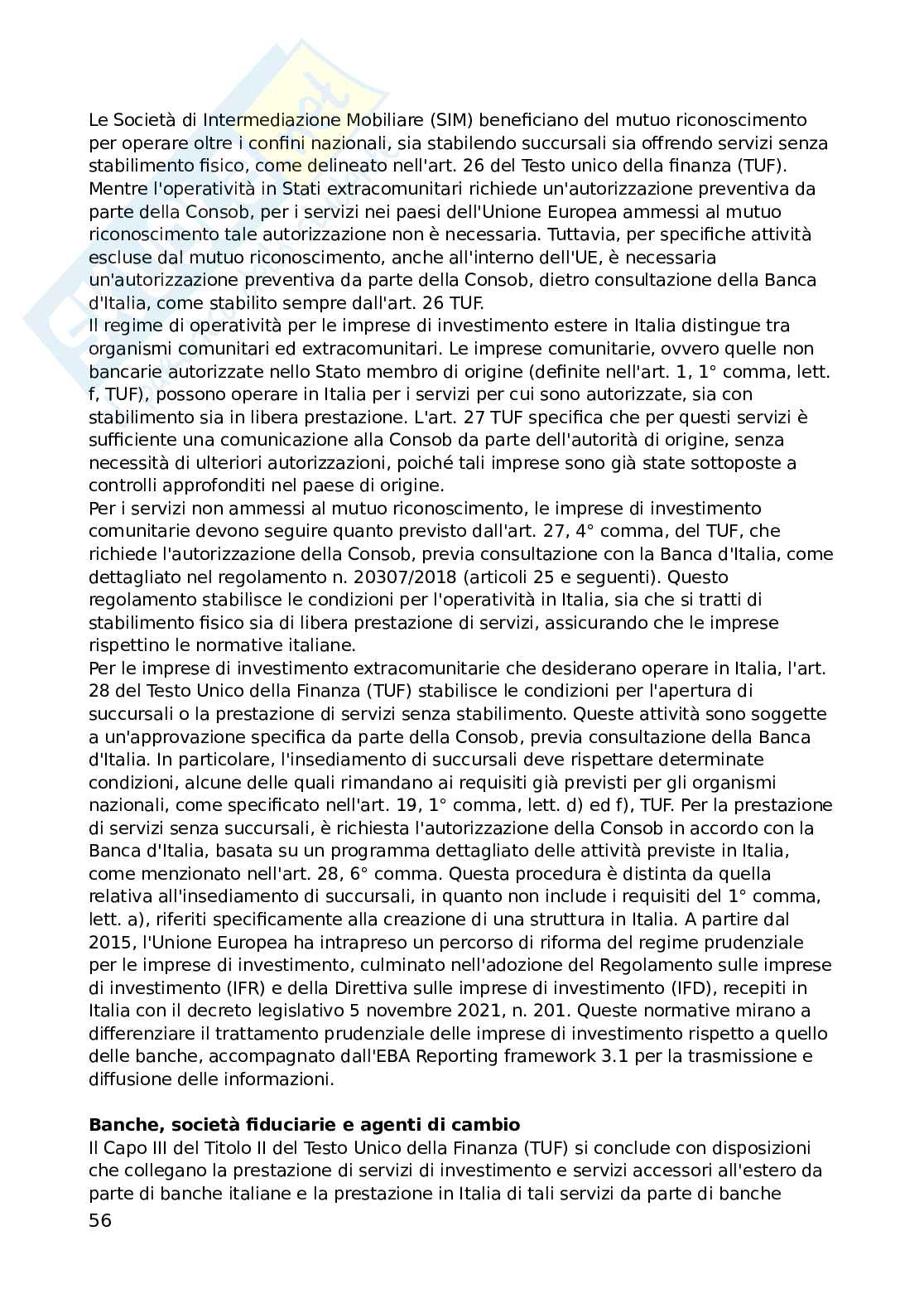 Diritto degli emittenti e degli intermediari finanziari Pag. 56