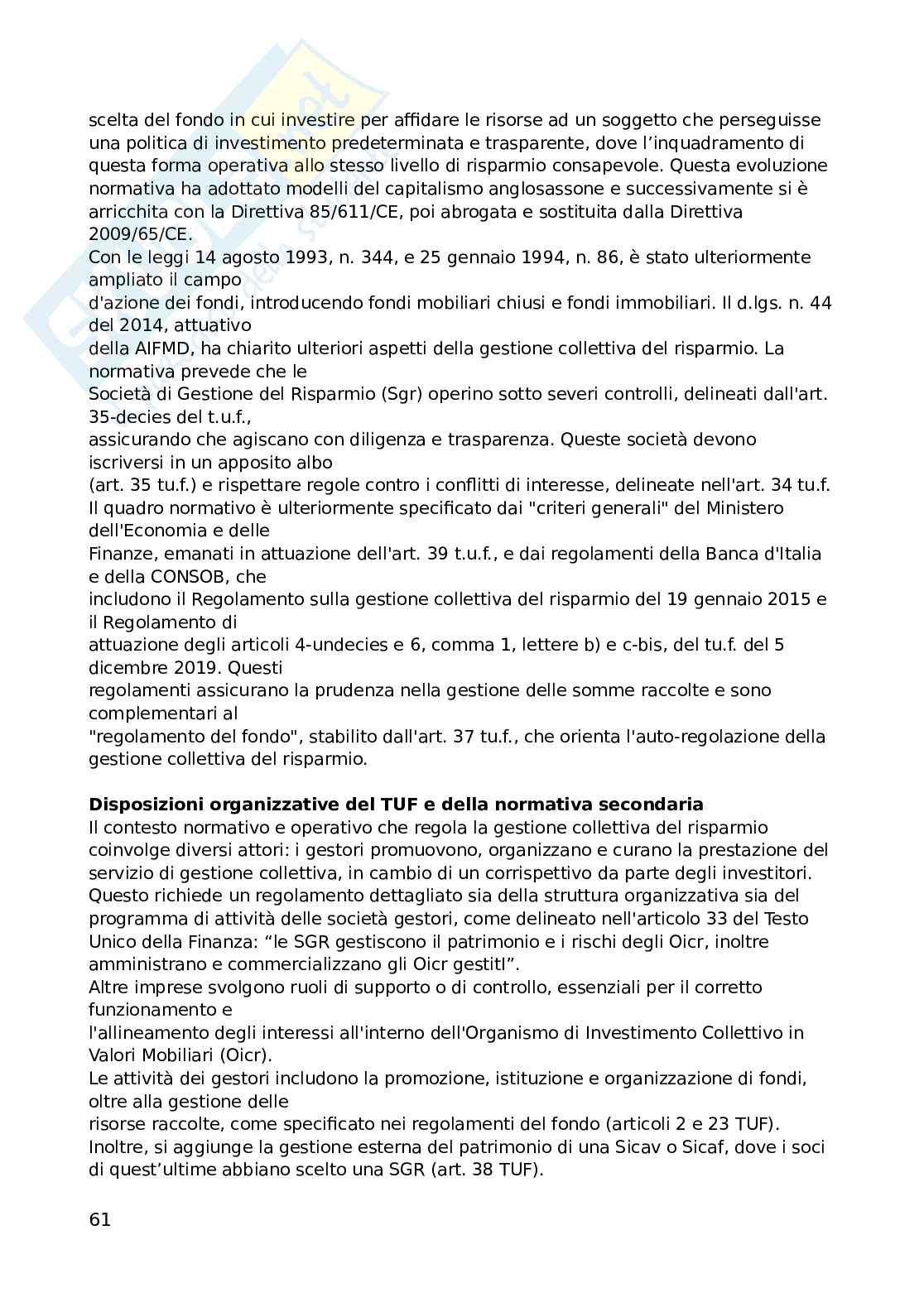 Diritto degli emittenti e degli intermediari finanziari Pag. 61