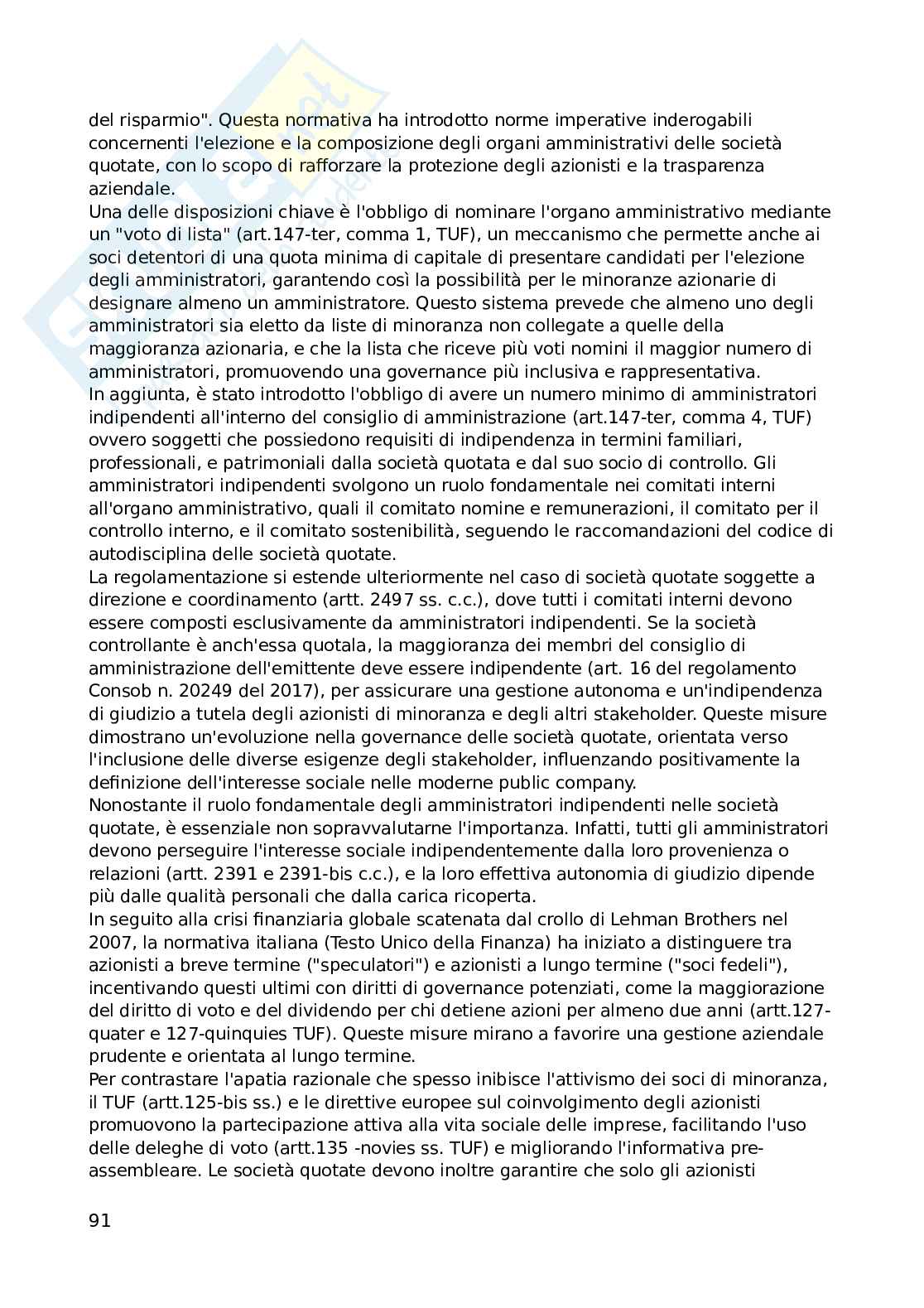 Diritto degli emittenti e degli intermediari finanziari Pag. 91