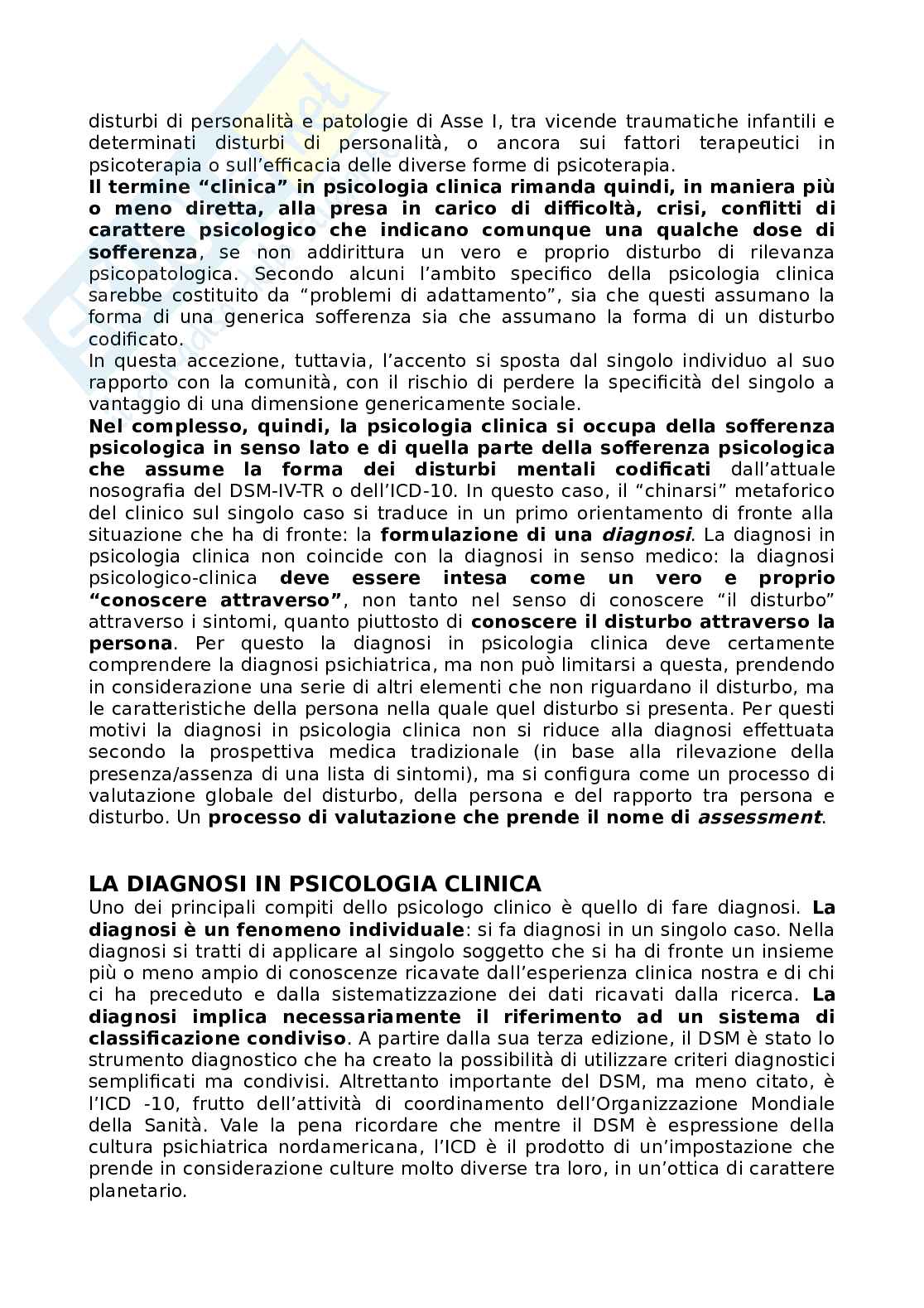 Riassunto esame Psicologia, prof Armezzani, libro consigliato  Psicologia del patologico, Stanghellini, Rossi Monti Pag. 2