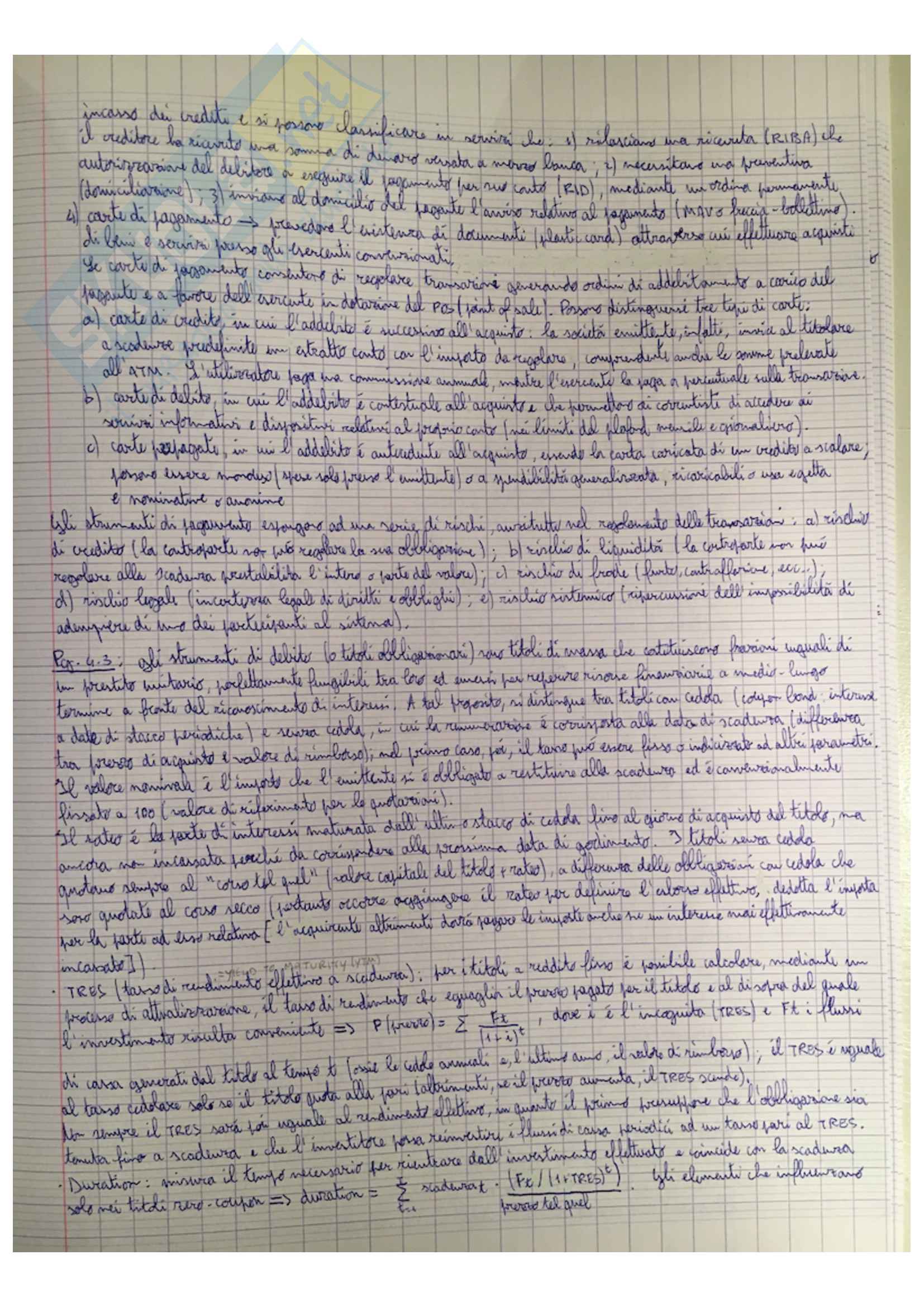Riassunto esame Economia degli Intermediari Finanziari, docente F. Fiordalisi, libro consigliato Economia degli Intermediari Finanziari, Nadotti, Porzio, Previati Pag. 11