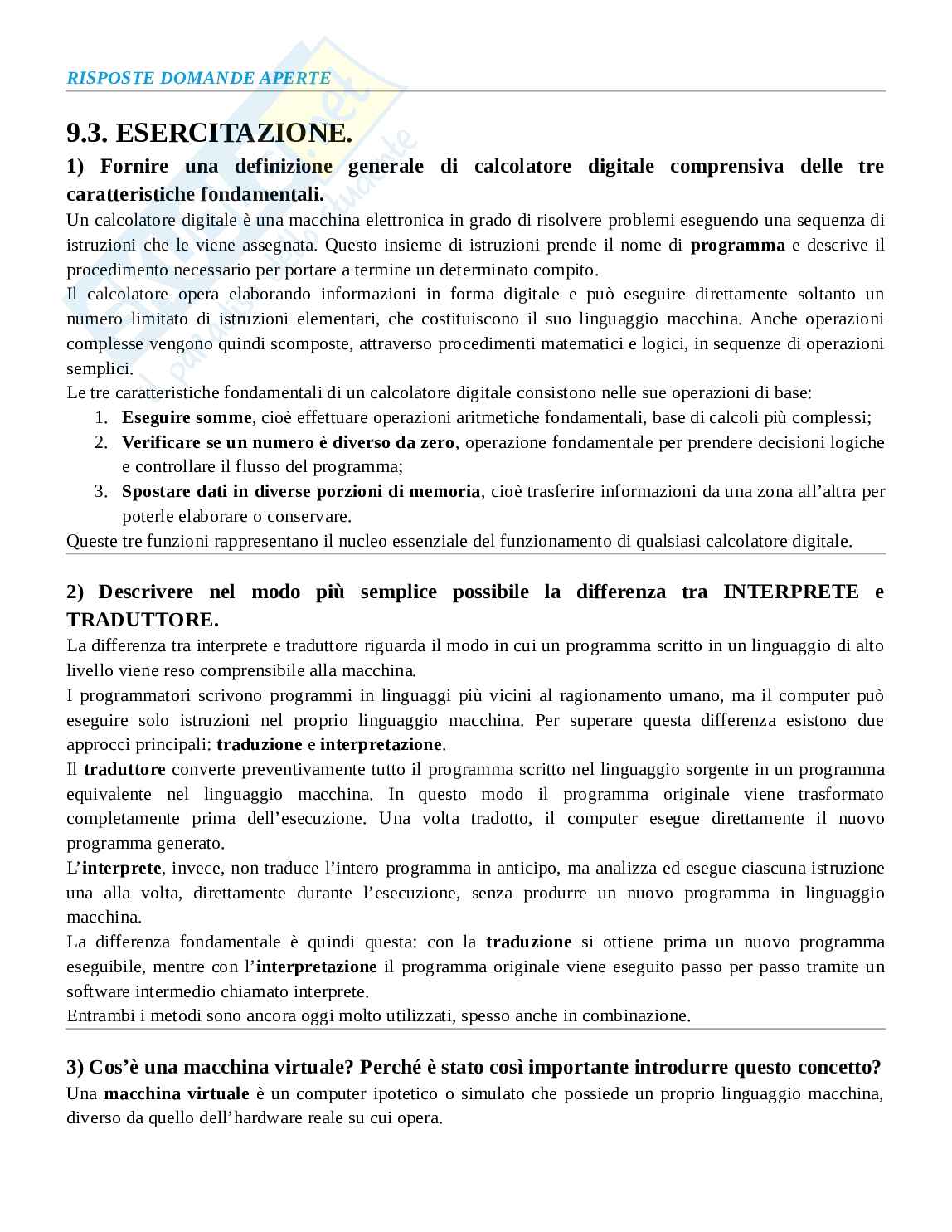 Risposte domande aperte Abilità informatiche e telematiche Pag. 1