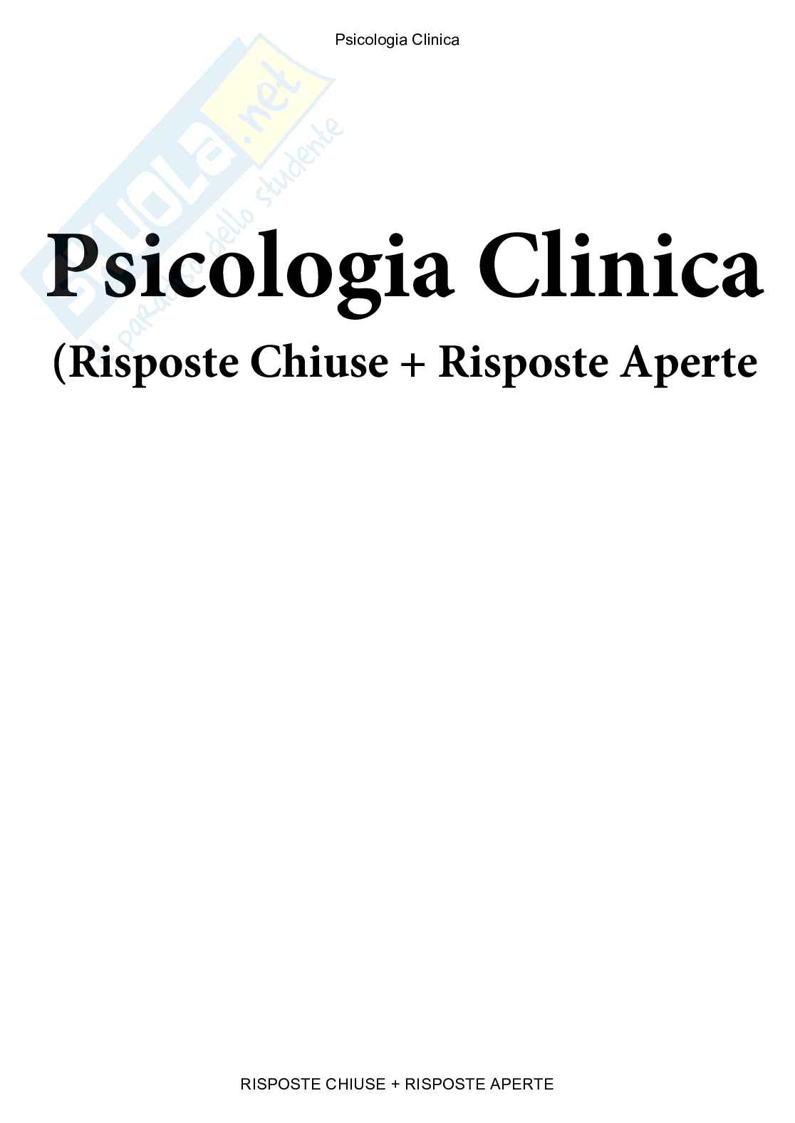 Psicologia Clinica - Paniere compilato Pag. 1