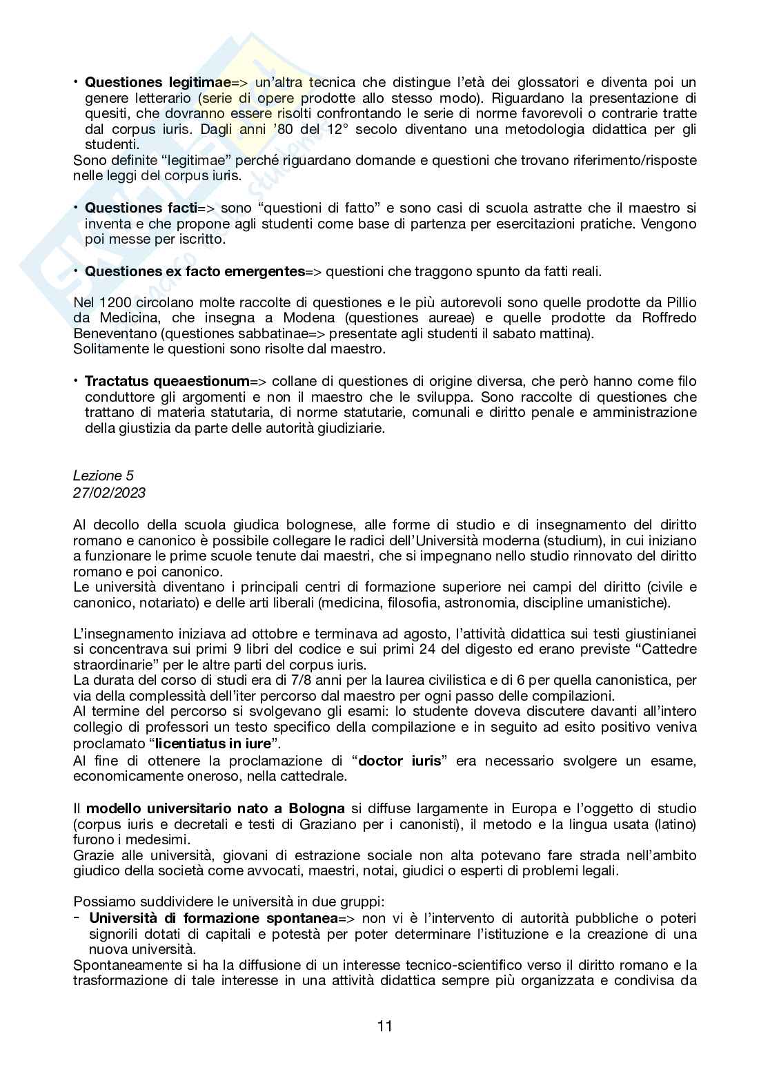 Storia del diritto europeo  Pag. 11