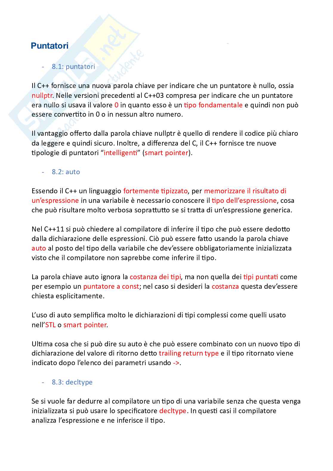 Appunti riassuntivi Programmazione (parte 5, puntatori e design pattern) Pag. 1