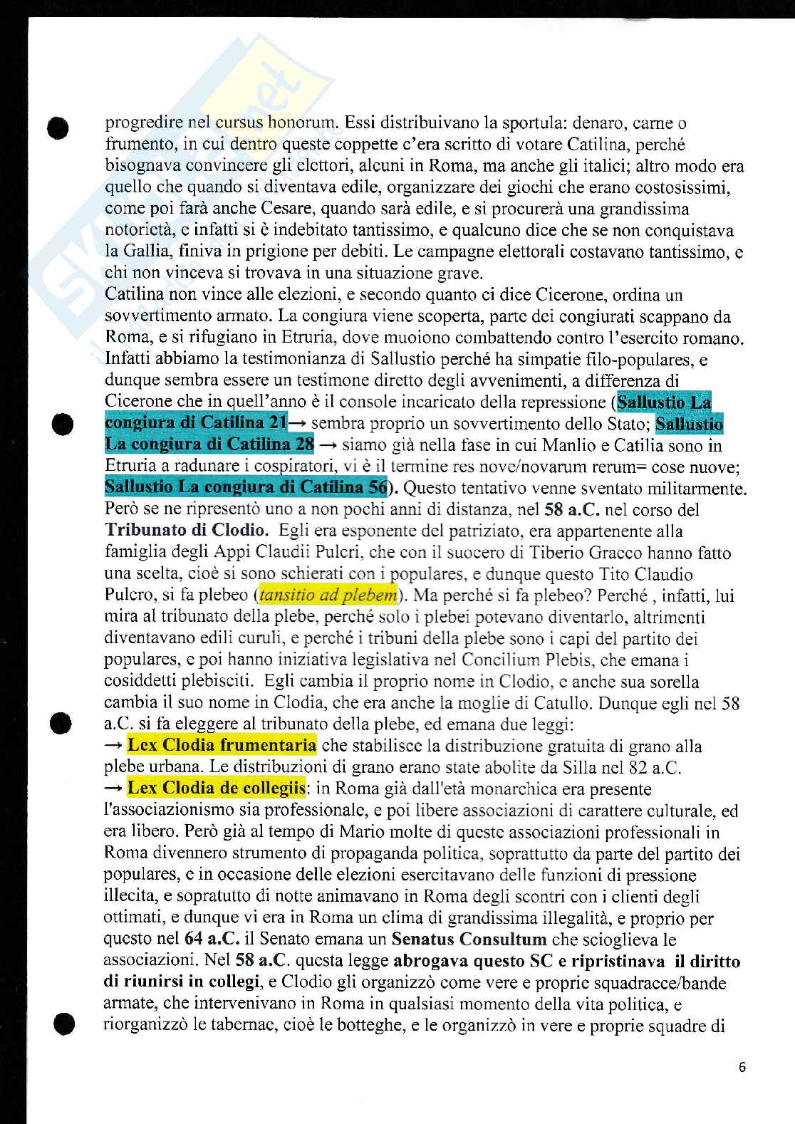 Appunti storia romana II (parte prima) Pag. 6