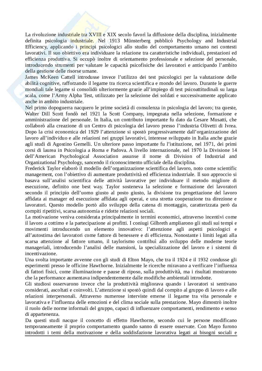 Psicologia del lavoro Pag. 2