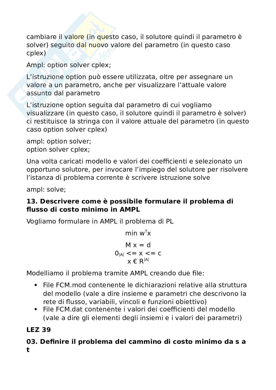 Domande aperte Ricerca Operativa Pag. 61