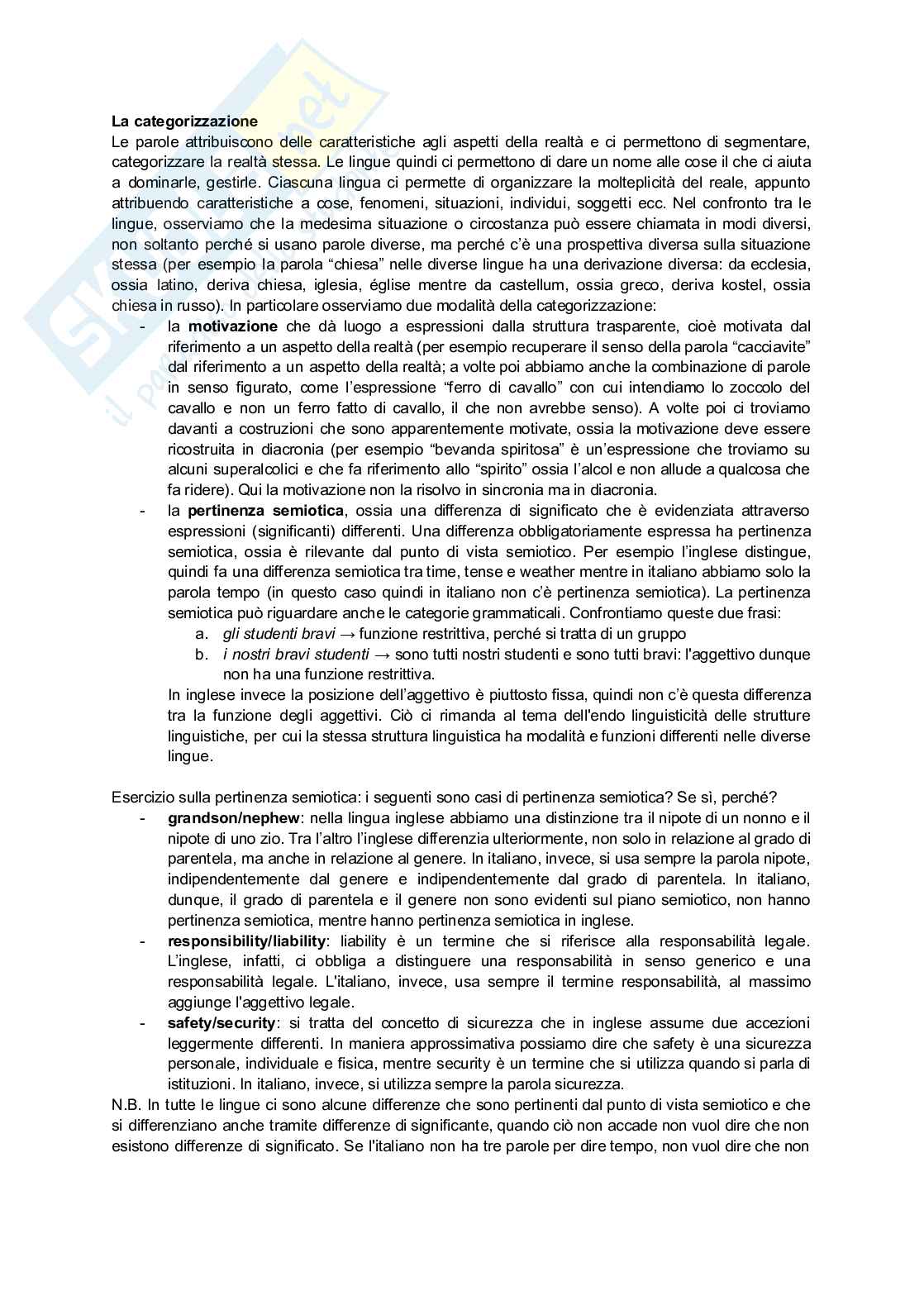 Appunti secondo semestre Linguistica generale Pag. 1