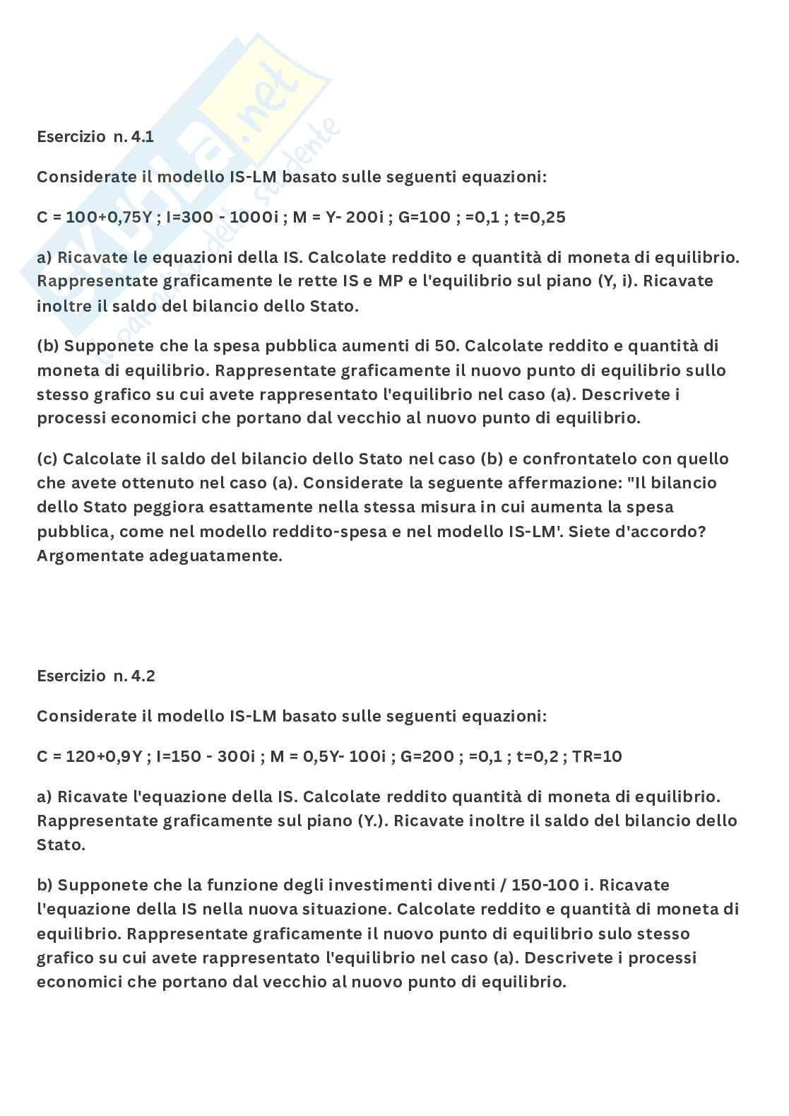 Esercitazione Macroeconomia Pag. 2