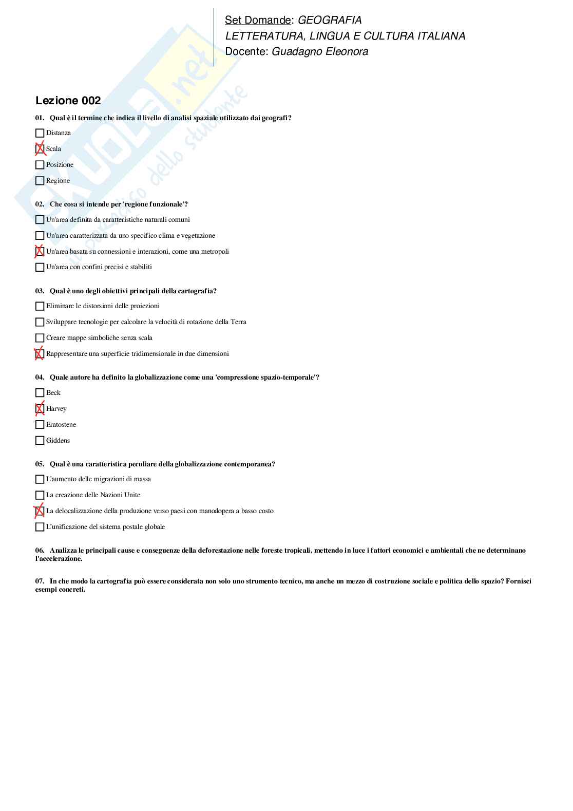 Paniere geografia, corso in filologia moderna  Pag. 2