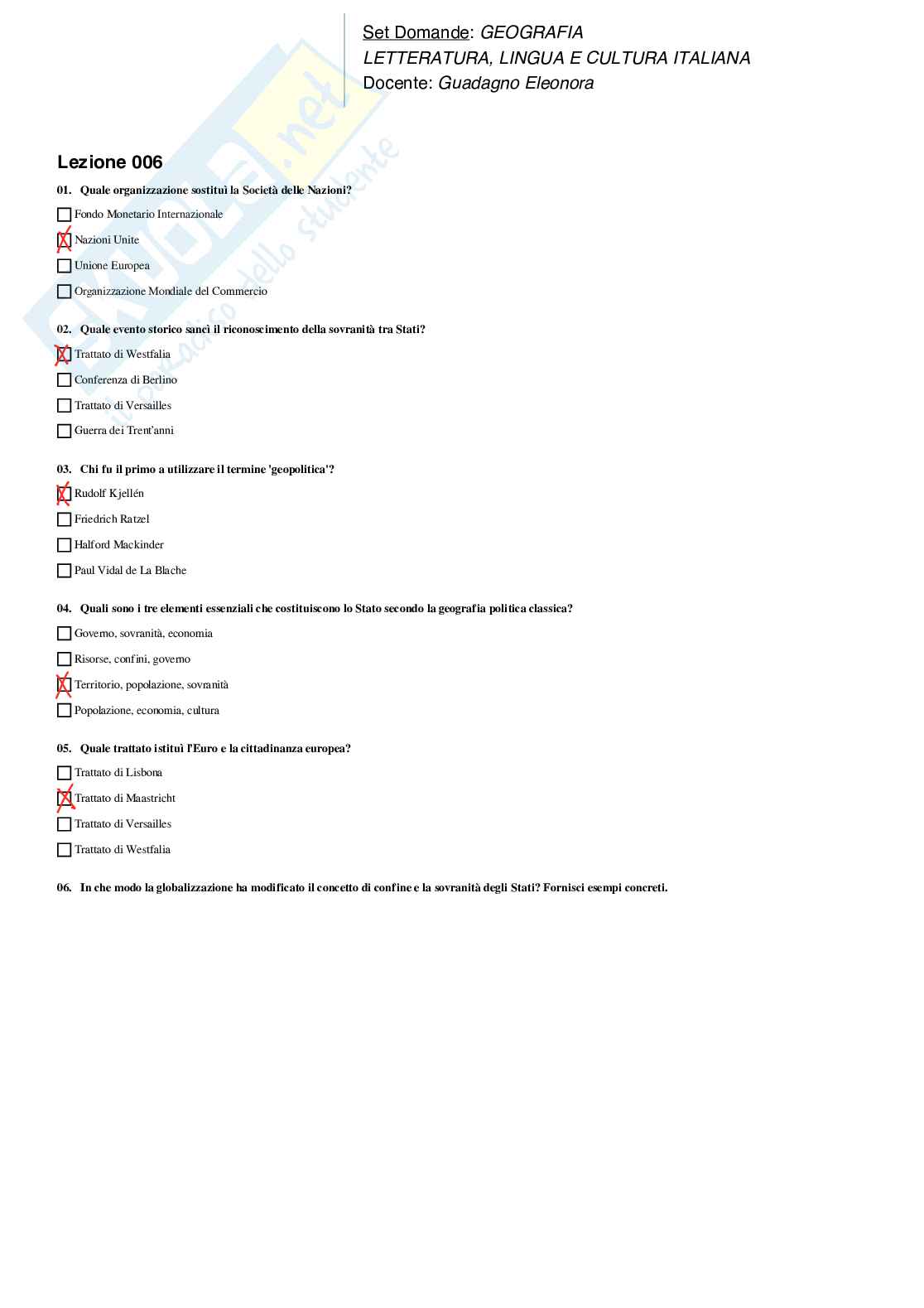 Paniere geografia, corso in filologia moderna  Pag. 6
