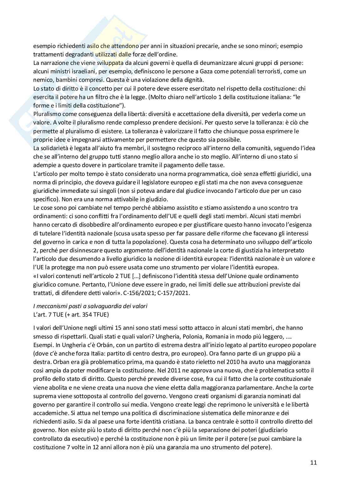 Appunti del corso di Diritto dell'Unione Europea Pag. 11