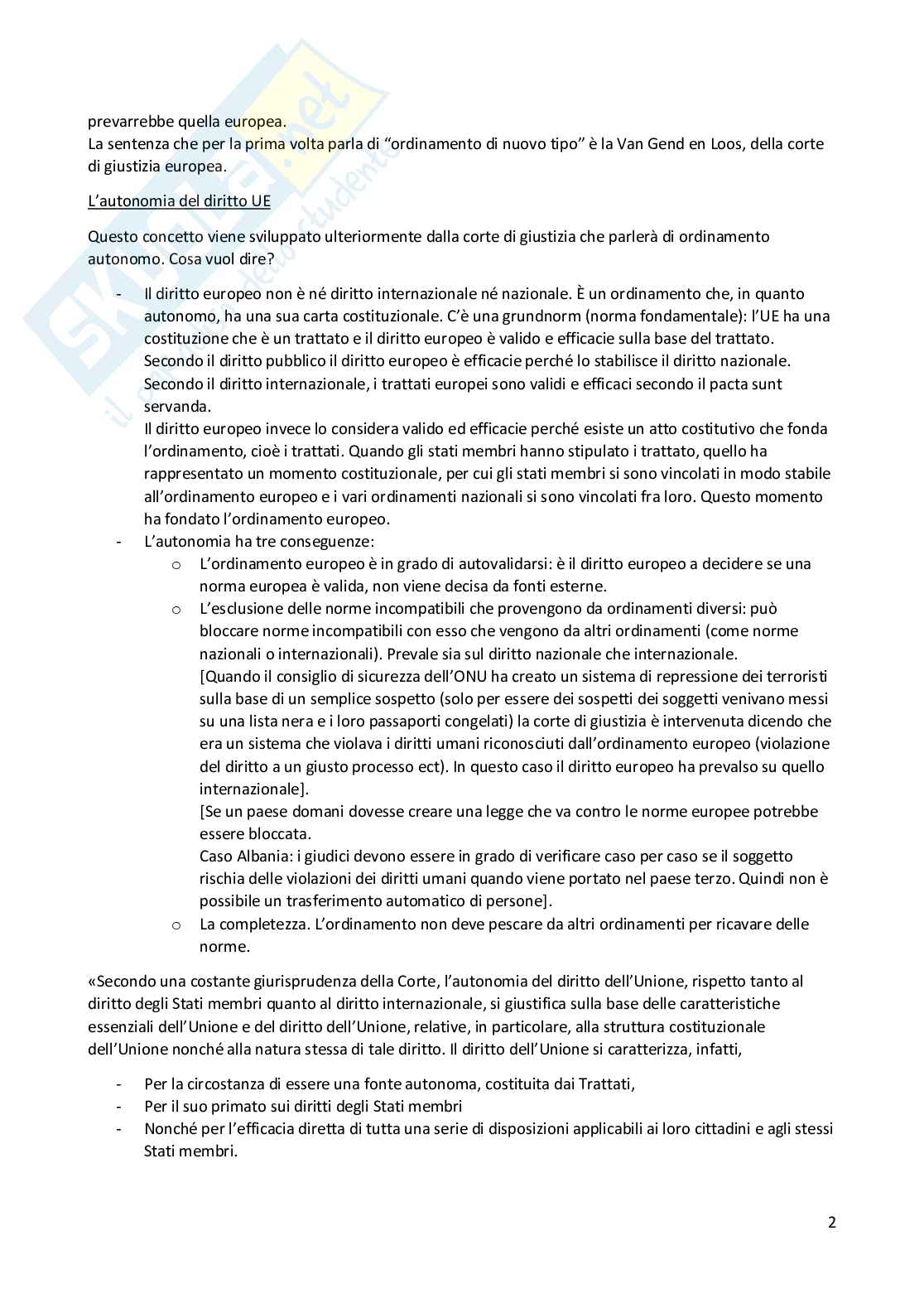 Appunti del corso di Diritto dell'Unione Europea Pag. 2