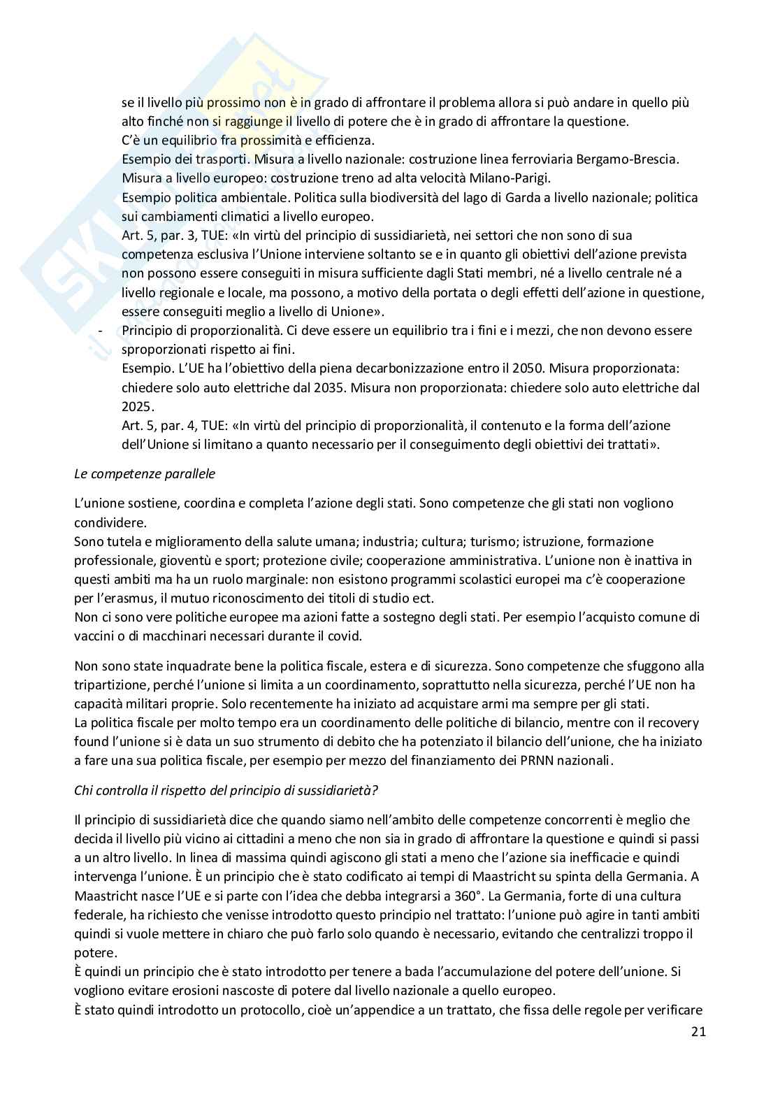 Appunti del corso di Diritto dell'Unione Europea Pag. 21