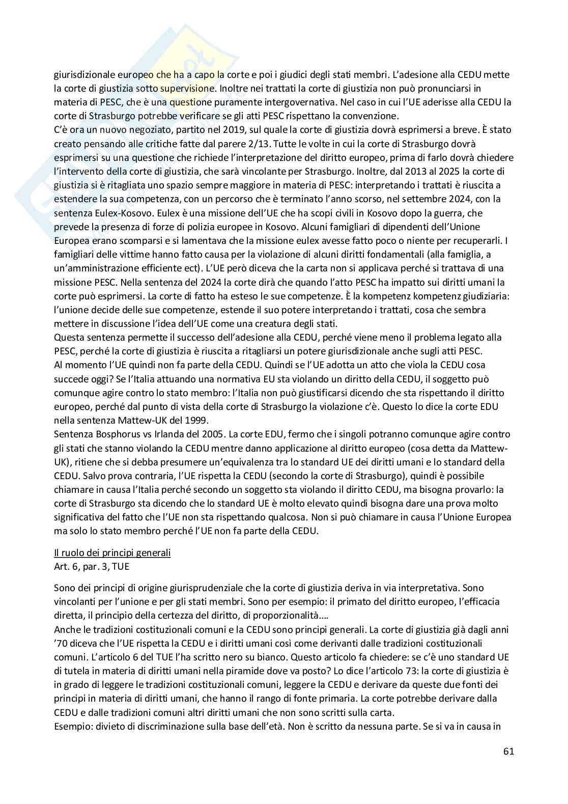 Appunti del corso di Diritto dell'Unione Europea Pag. 61