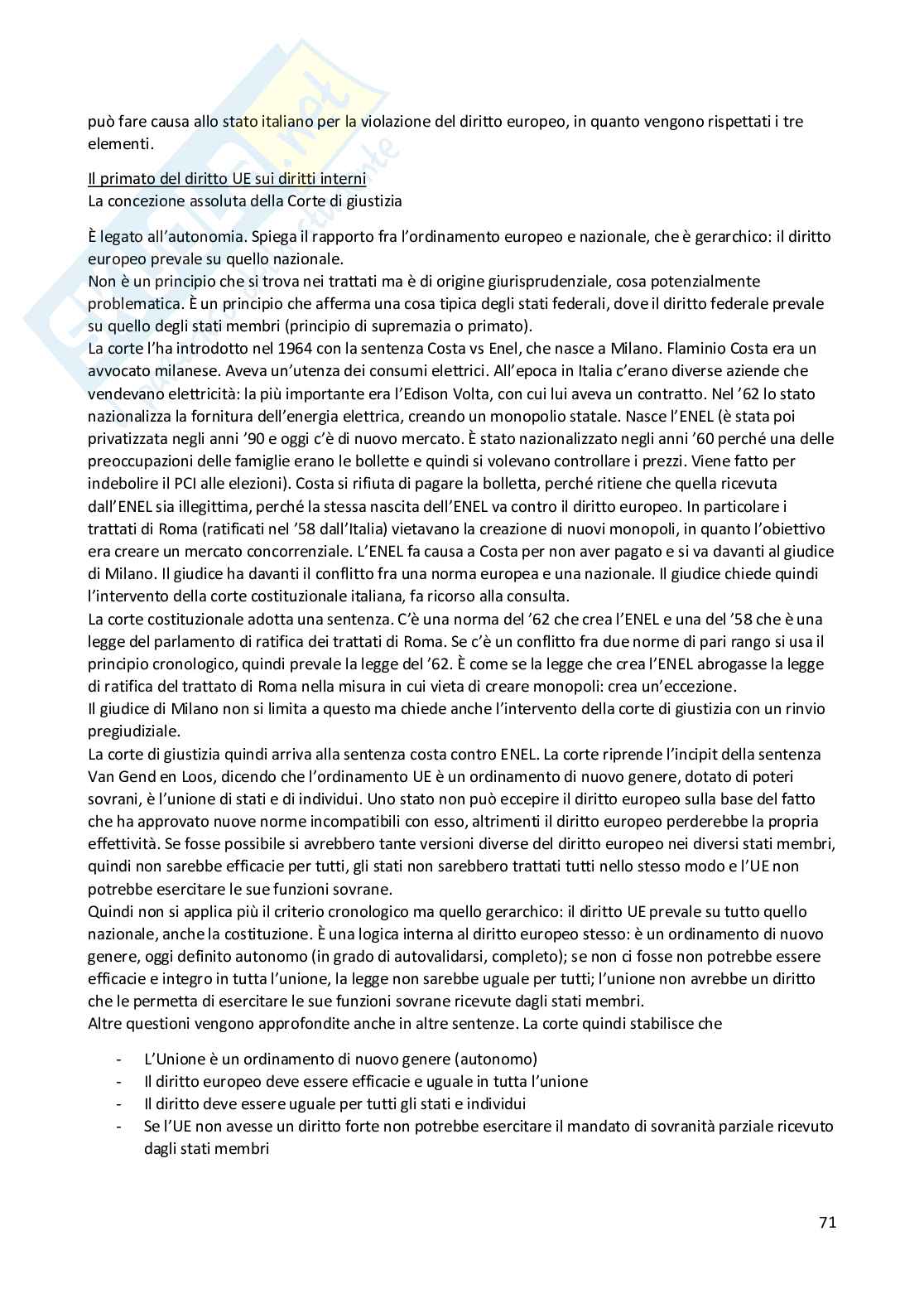 Appunti del corso di Diritto dell'Unione Europea Pag. 71