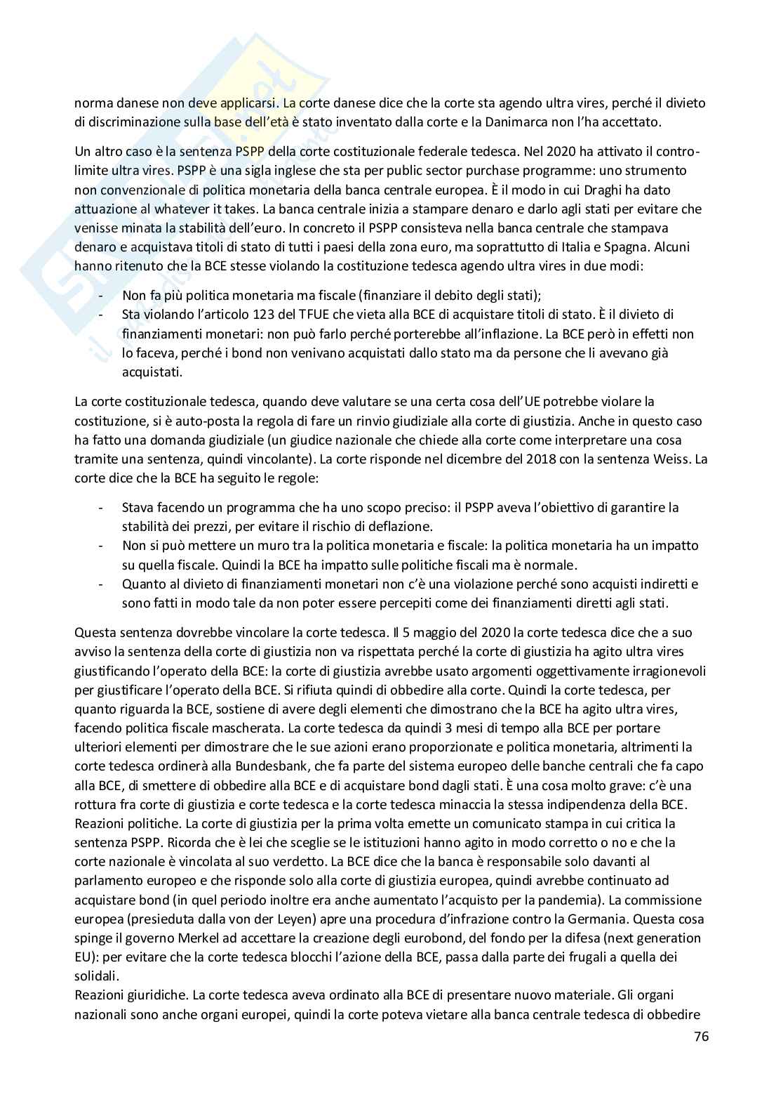 Appunti del corso di Diritto dell'Unione Europea Pag. 76