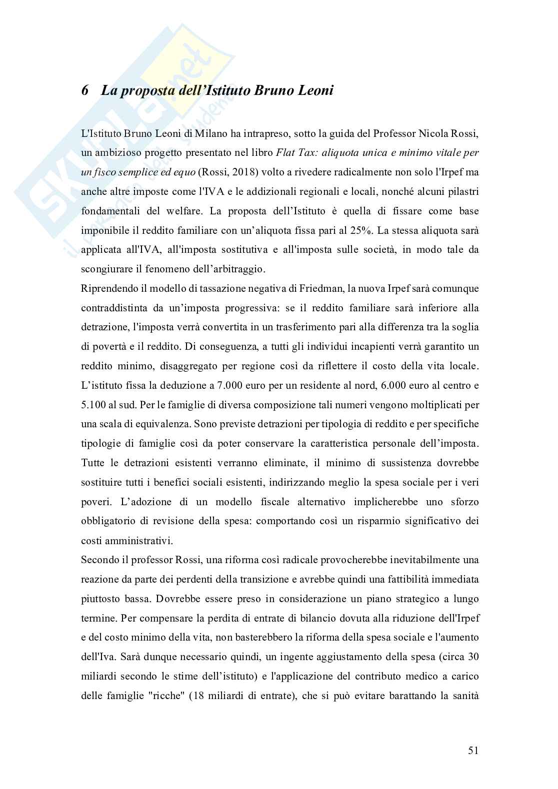 Flat-rate Tax: analisi e impatto sui conti pubblici italiani Pag. 51