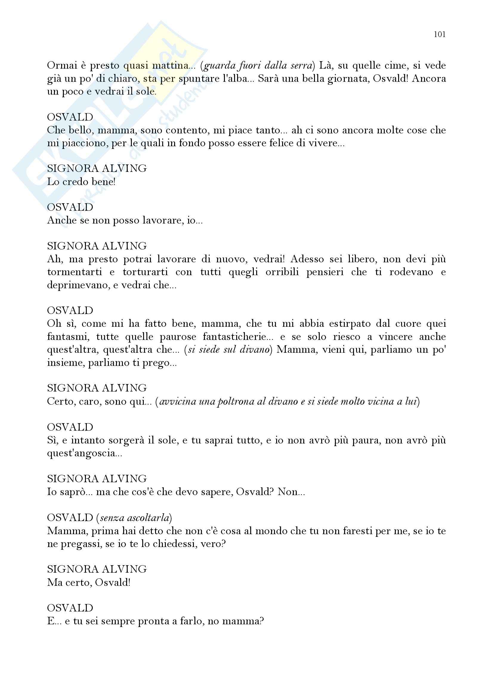 Lineamenti del teatro contemporaneo - Spettri, Ibsen Pag. 101