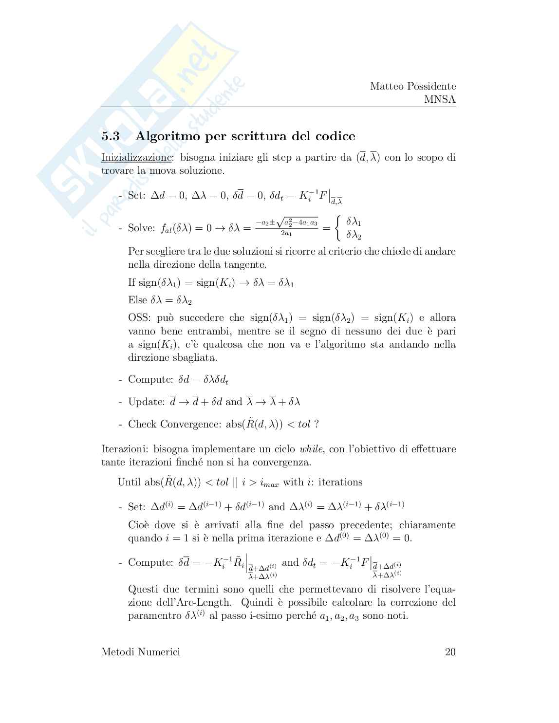 Metodi numerici per problemi non lineari Pag. 21