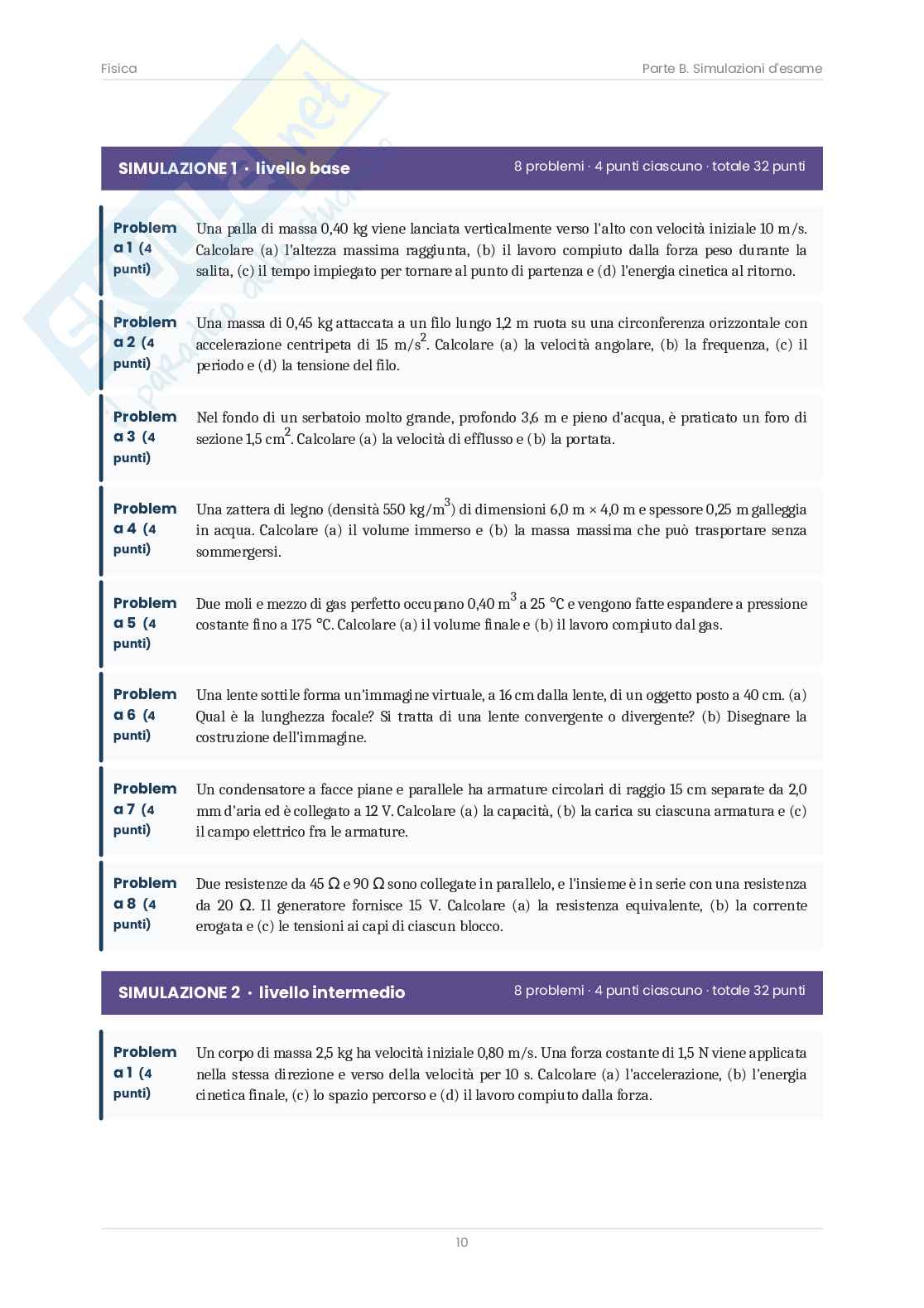 Fisica – Eserciziario: 52 esercizi + 4 simulazioni svolte Pag. 11